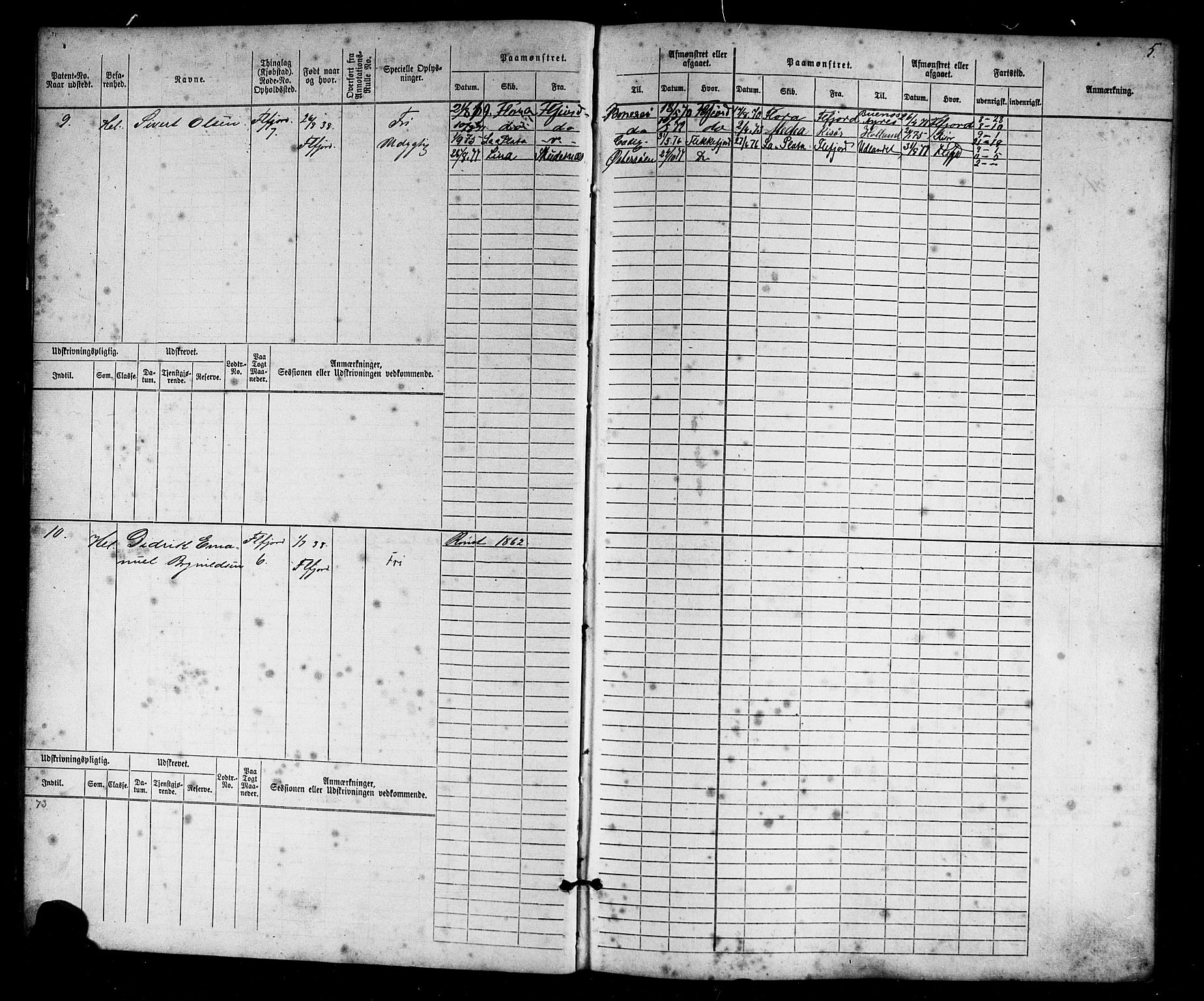 Flekkefjord mønstringskrets, SAK/2031-0018/F/Fb/L0008: Hovedrulle nr 1-770, Æ-5, 1867-1900, p. 6