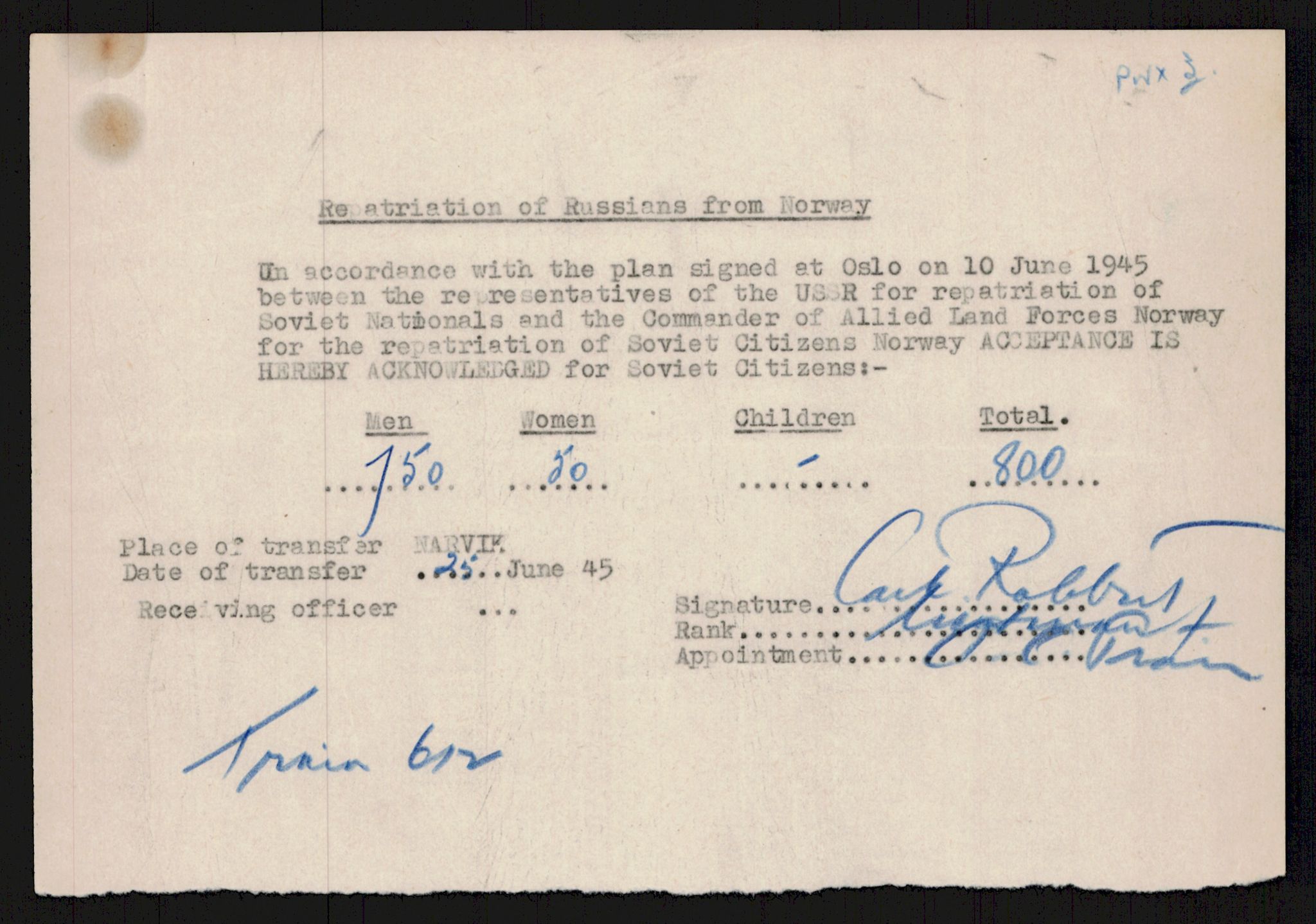 Flyktnings- og fangedirektoratet, Repatrieringskontoret, RA/S-1681/D/Db/L0016: Displaced Persons (DPs) og sivile tyskere, 1945-1948, p. 1036