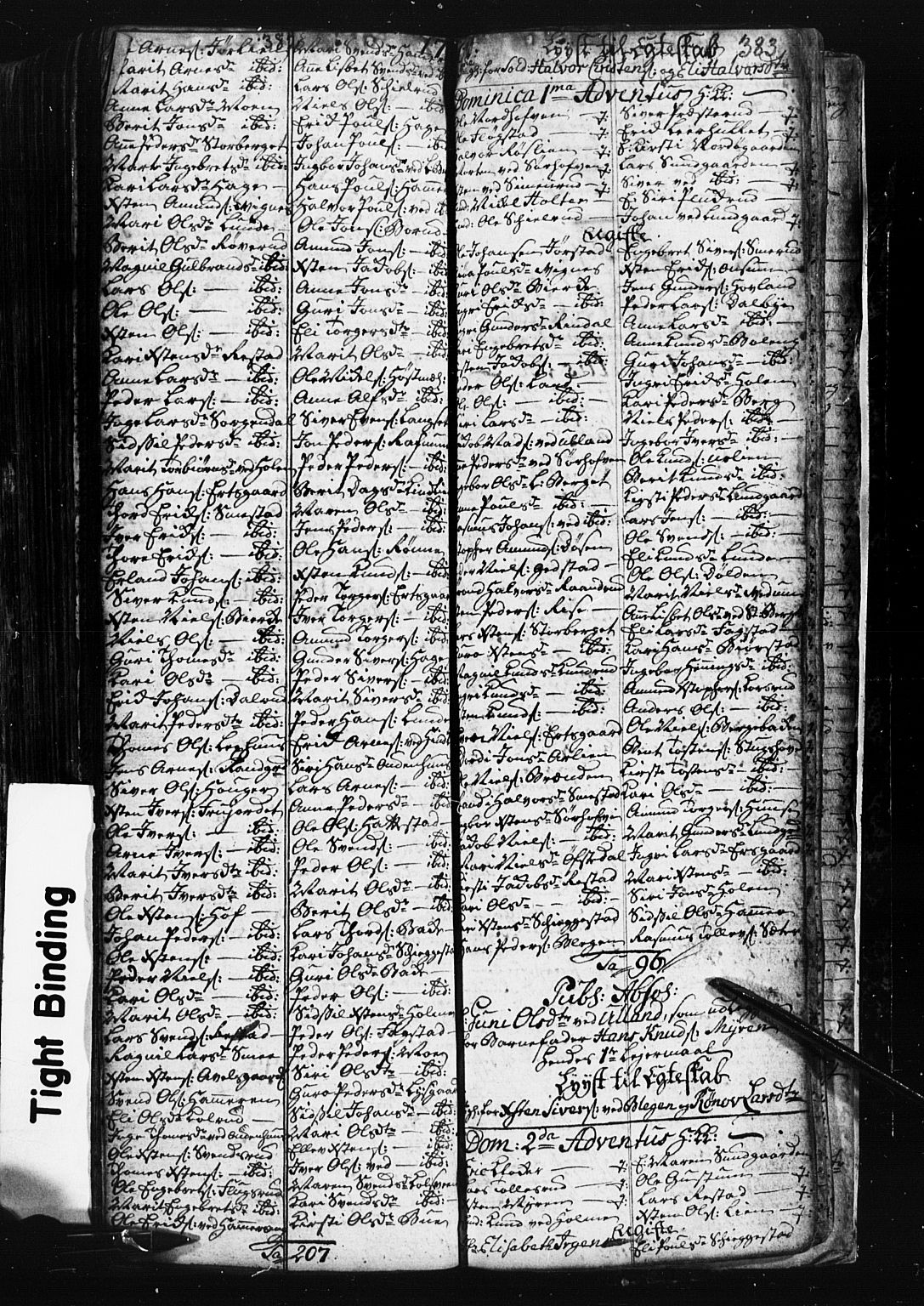 Fåberg prestekontor, SAH/PREST-086/H/Ha/Hab/L0001: Parish register (copy) no. 1, 1727-1767, p. 382-383