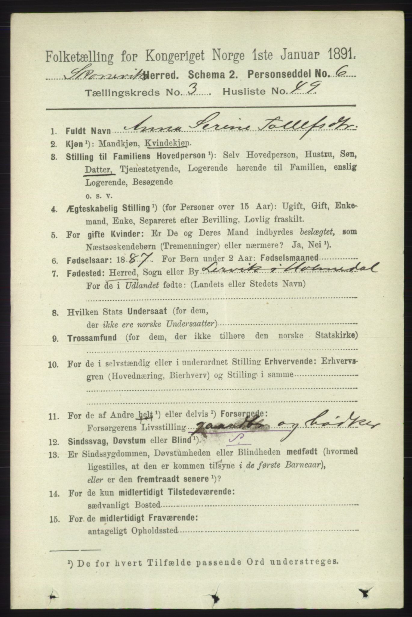 RA, 1891 census for 1212 Skånevik, 1891, p. 777