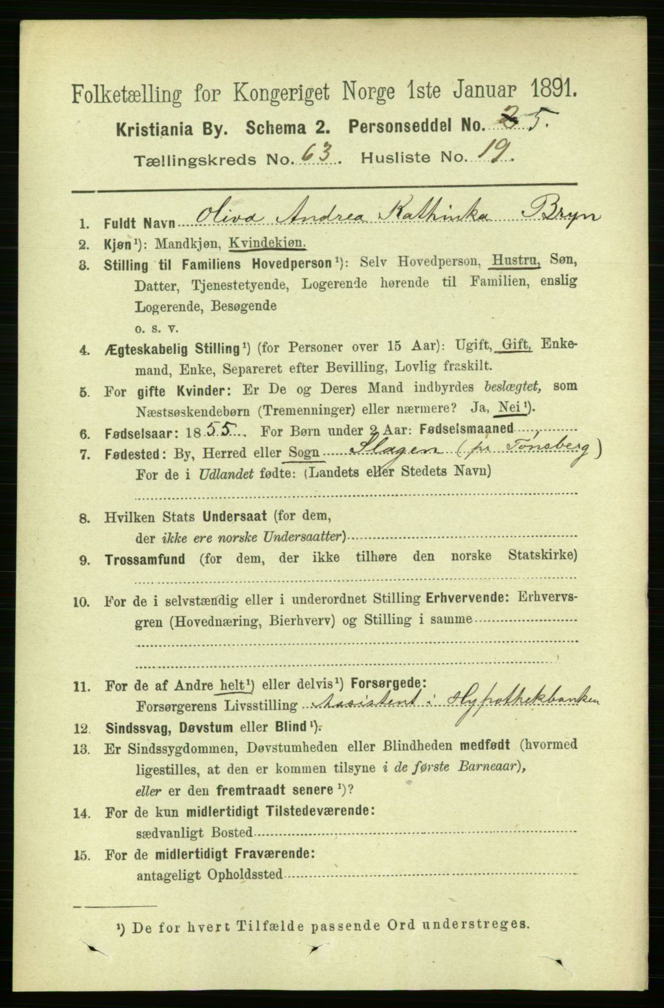 RA, 1891 census for 0301 Kristiania, 1891, p. 34044
