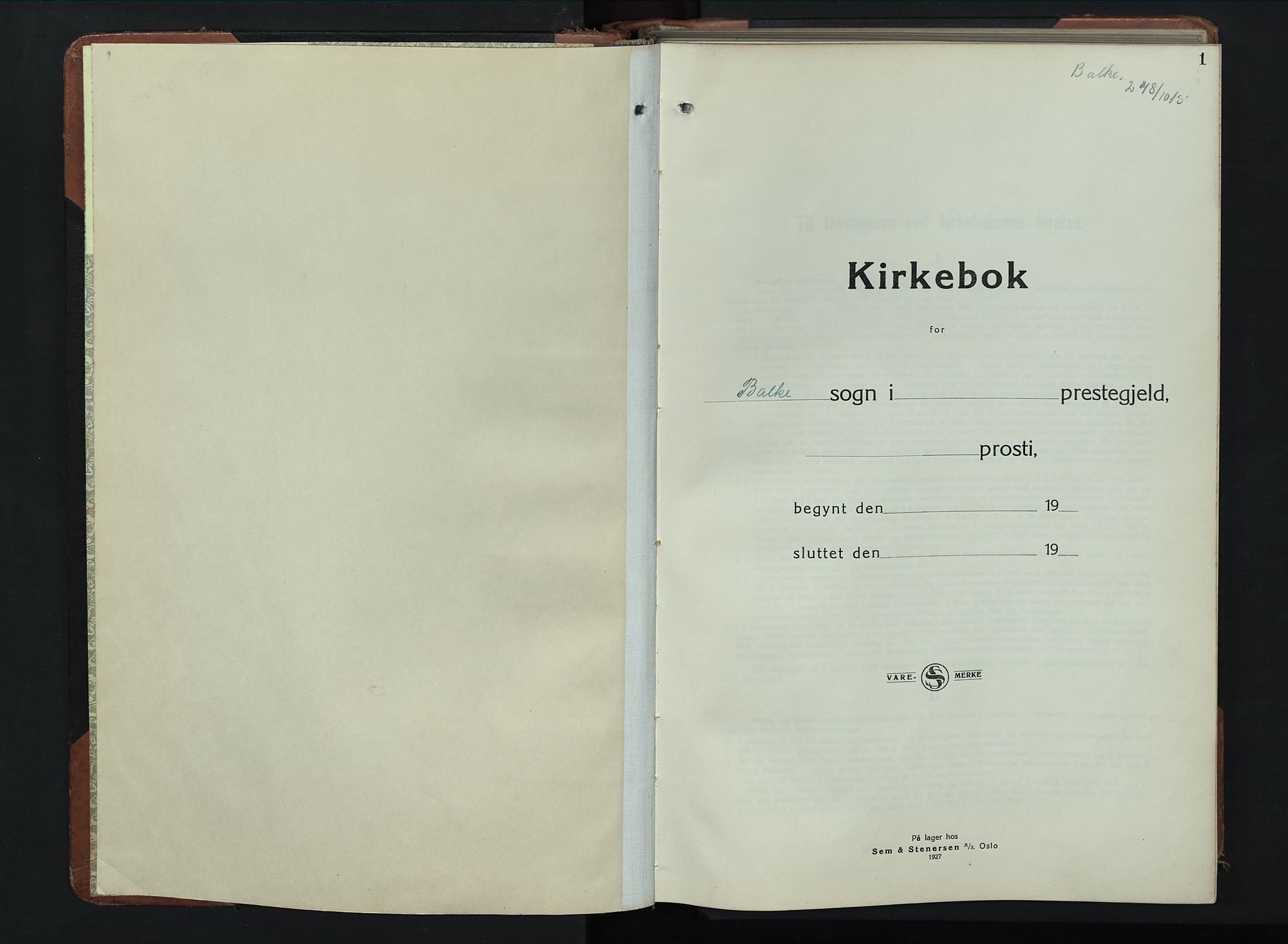 Balke prestekontor, AV/SAH-PREST-106/H/Ha/Hab/L0002: Parish register (copy) no. 2, 1929-1951, p. 1