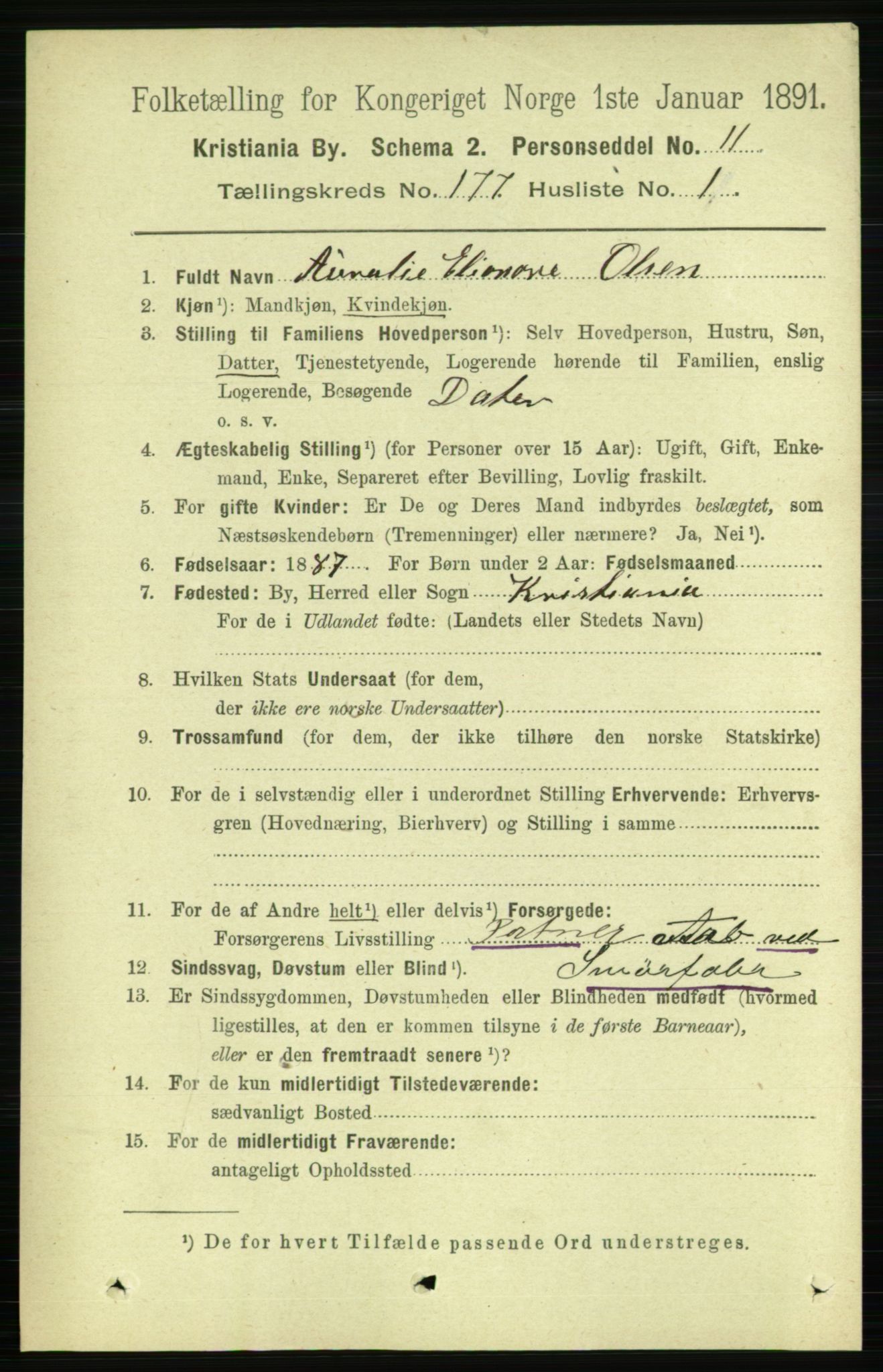 RA, 1891 census for 0301 Kristiania, 1891, p. 106386