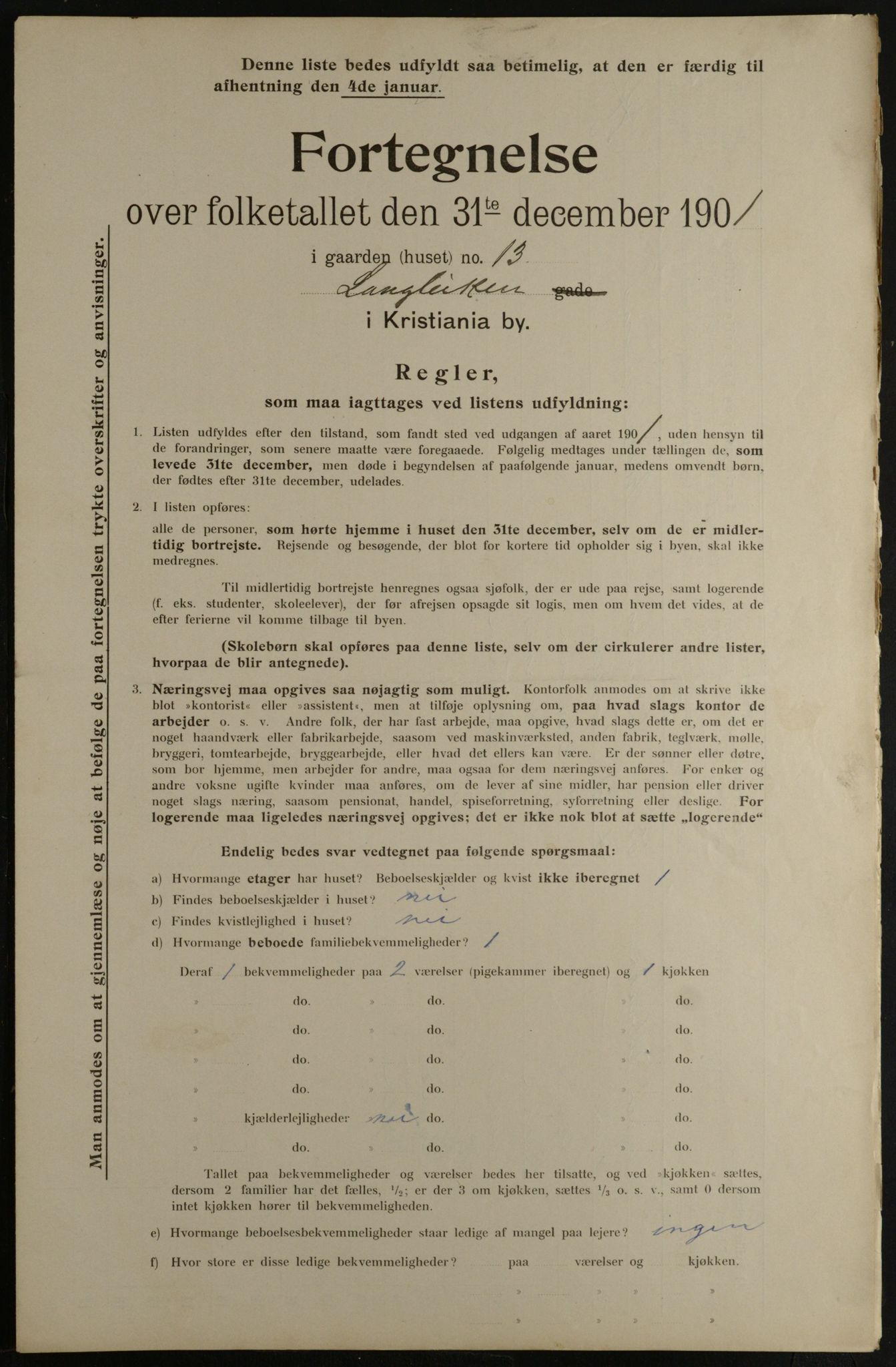 OBA, Municipal Census 1901 for Kristiania, 1901, p. 8819