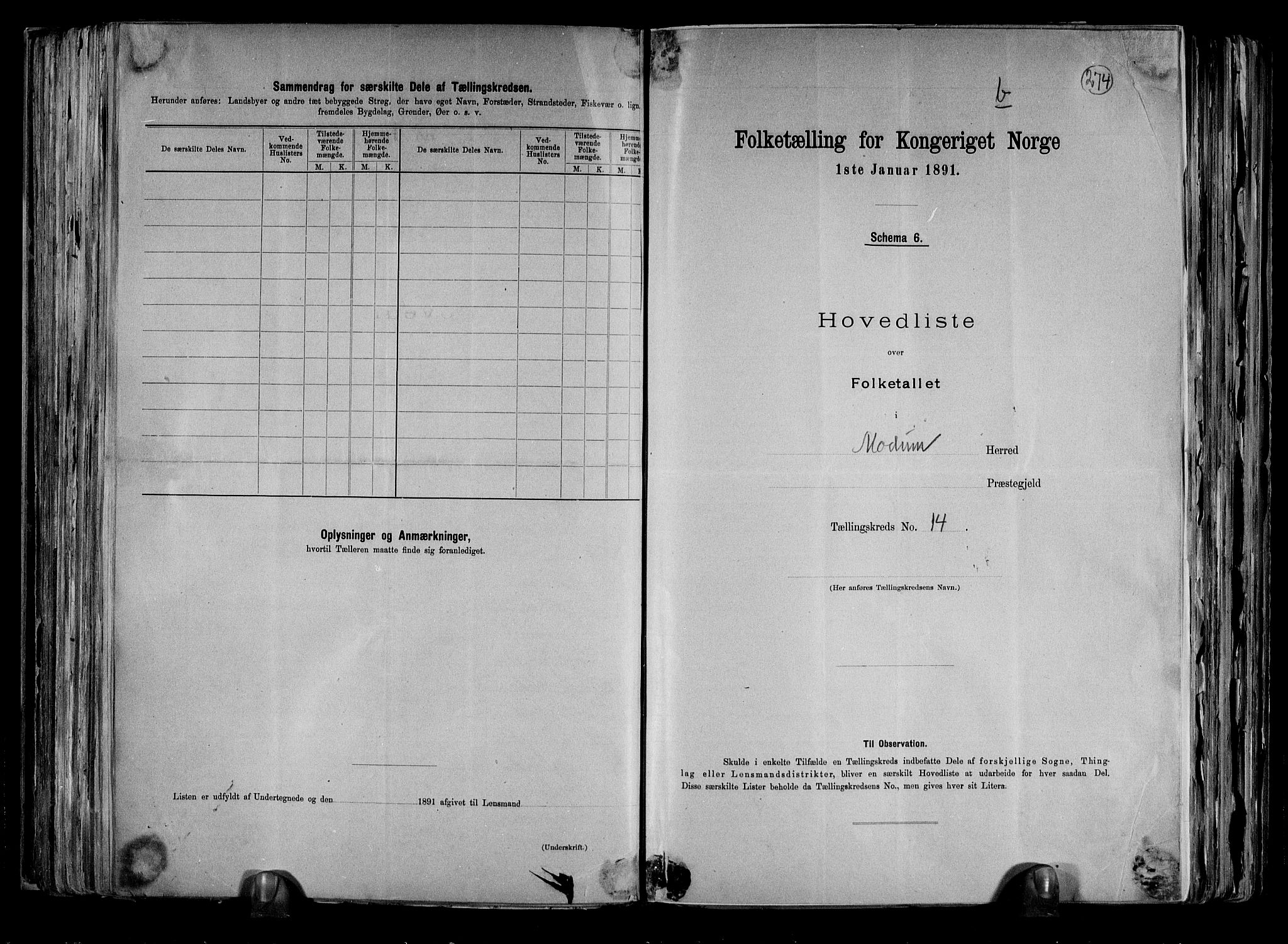 RA, 1891 census for 0623 Modum, 1891, p. 36