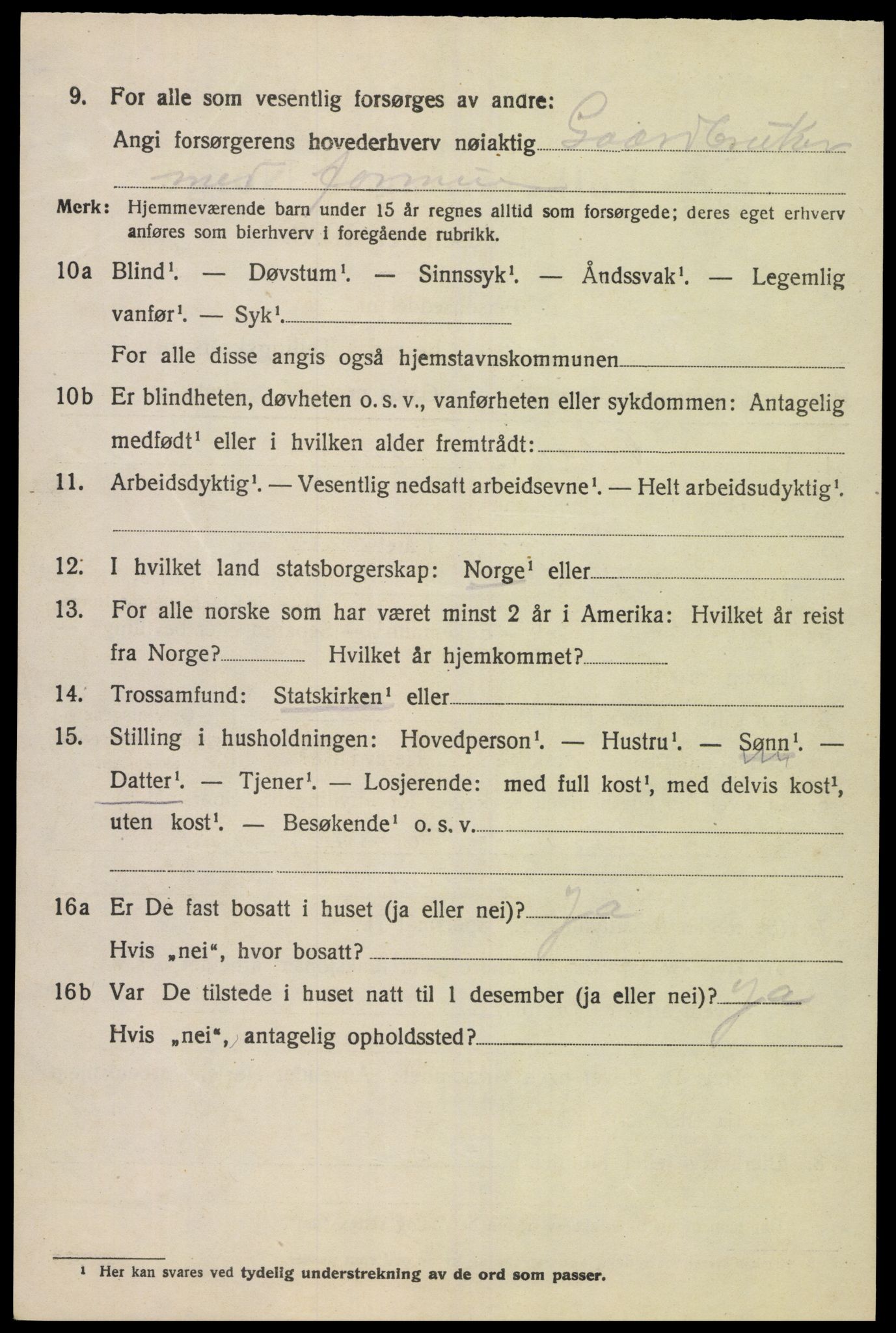 SAK, 1920 census for Holum, 1920, p. 1608