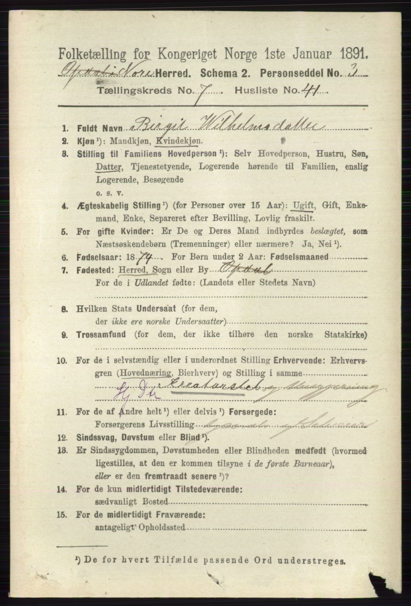 RA, 1891 census for 0633 Nore, 1891, p. 2788