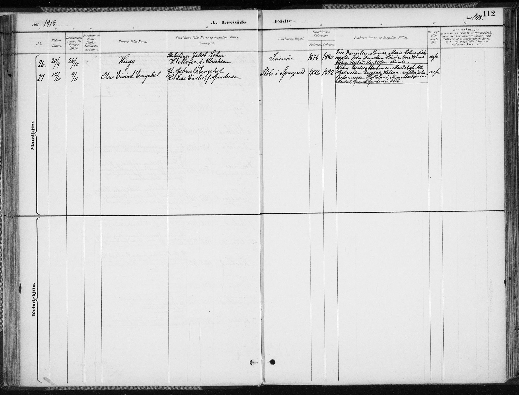 Sør-Audnedal sokneprestkontor, AV/SAK-1111-0039/F/Fa/Fab/L0010: Parish register (official) no. A 10, 1892-1913, p. 112