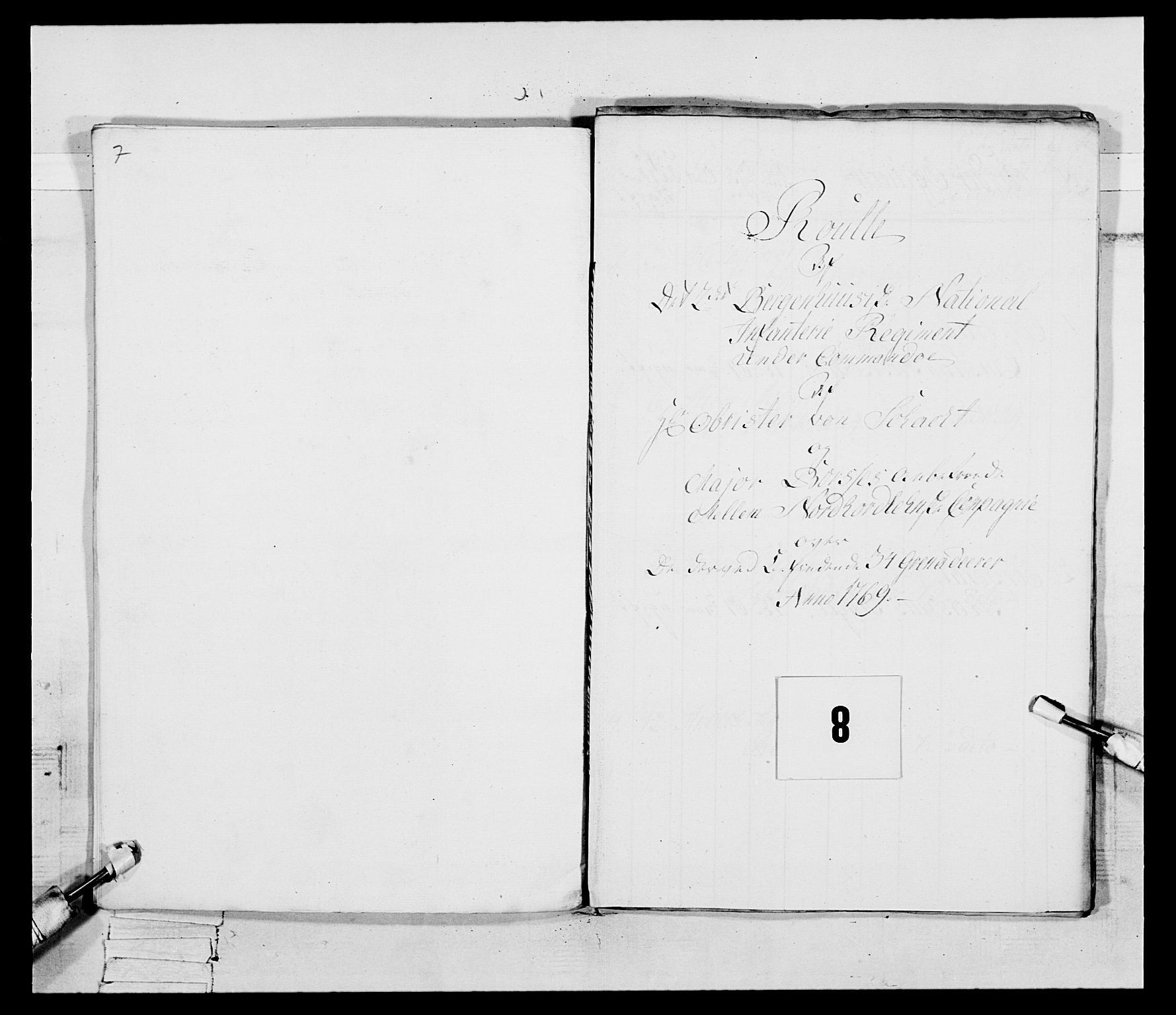 Generalitets- og kommissariatskollegiet, Det kongelige norske kommissariatskollegium, RA/EA-5420/E/Eh/L0092: 2. Bergenhusiske nasjonale infanteriregiment, 1769-1771, p. 91