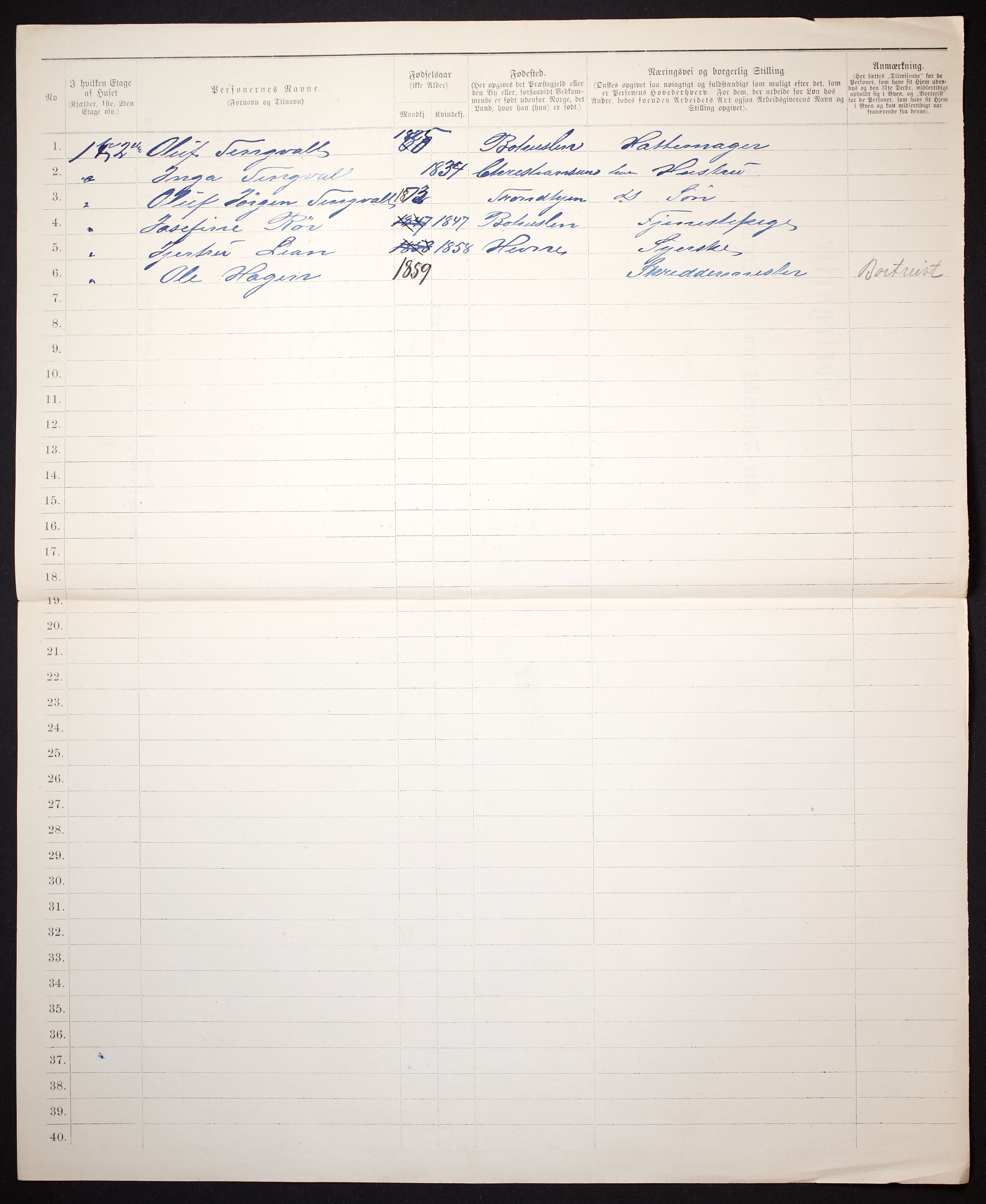 SAT, 1885 census for 1601 Trondheim, 1885, p. 692