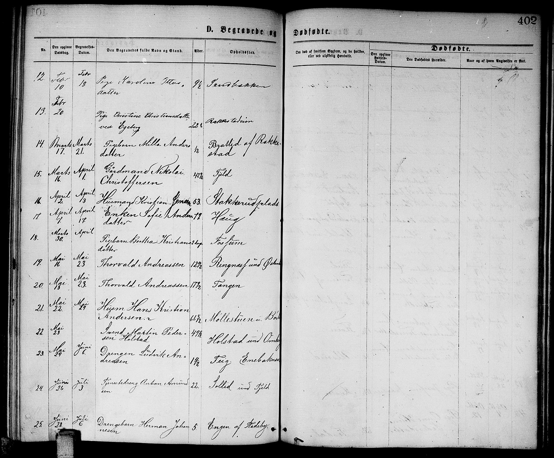 Enebakk prestekontor Kirkebøker, AV/SAO-A-10171c/G/Ga/L0005: Parish register (copy) no. I 5, 1867-1888, p. 402