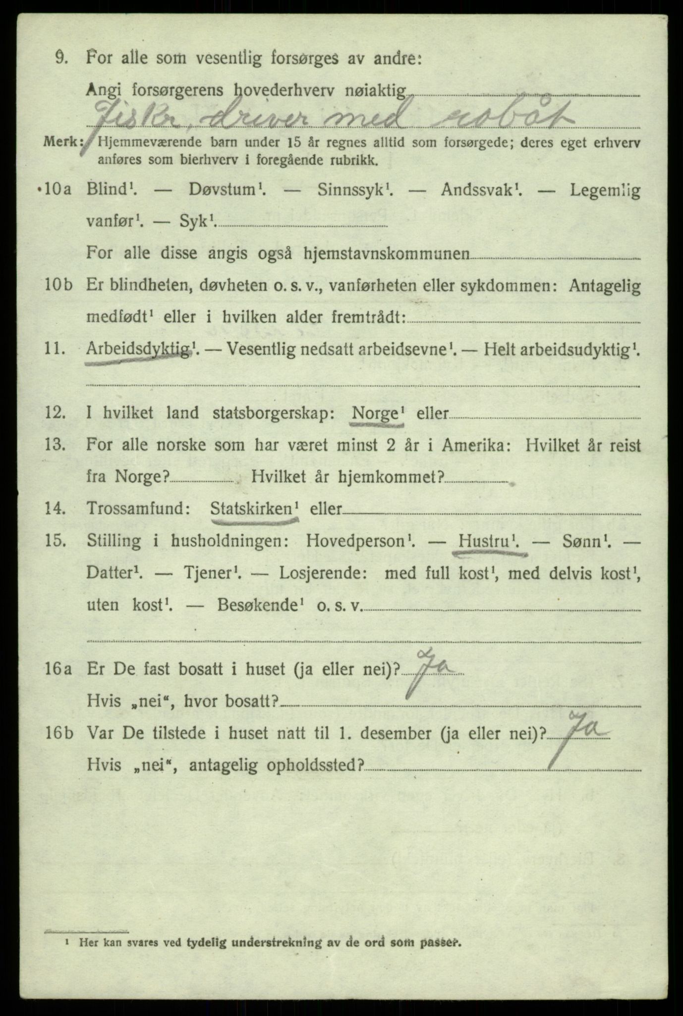 SAB, 1920 census for Sund, 1920, p. 2860