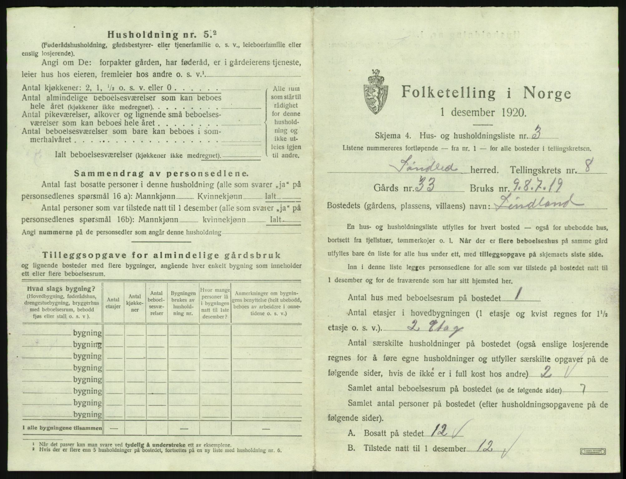 SAK, 1920 census for Søndeled, 1920, p. 707