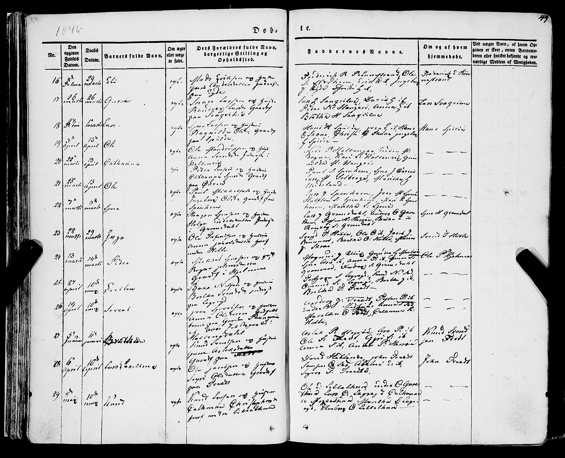 Ulvik sokneprestembete, SAB/A-78801/H/Haa: Parish register (official) no. A 12, 1839-1853, p. 49