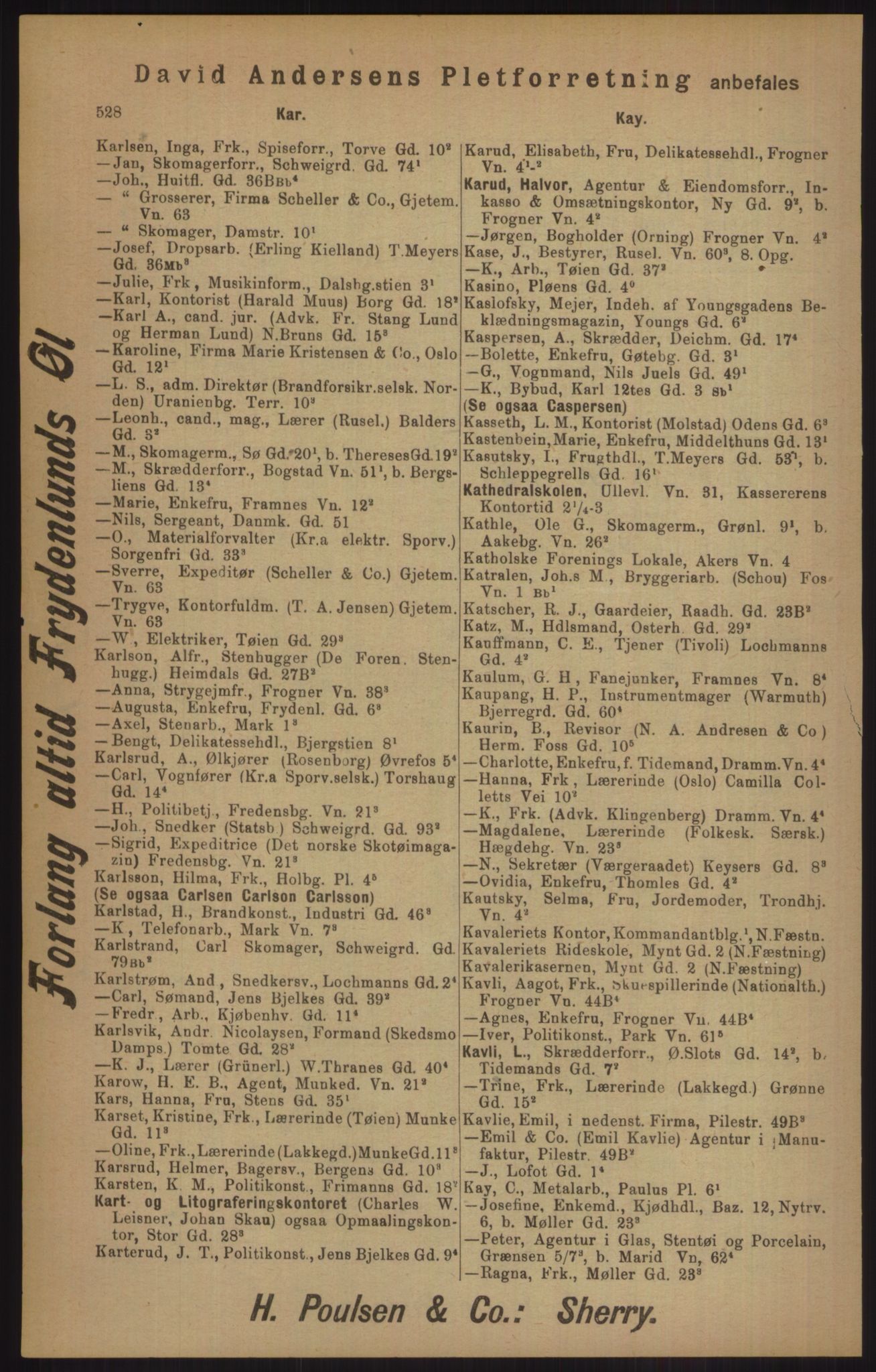 Kristiania/Oslo adressebok, PUBL/-, 1905, p. 528