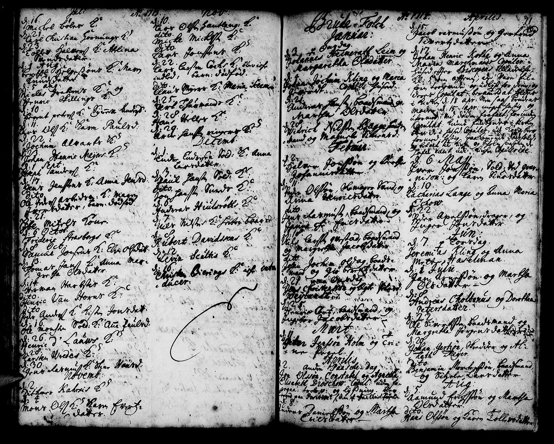 Korskirken sokneprestembete, SAB/A-76101/H/Haa/L0008: Parish register (official) no. A 8, 1698-1747, p. 71