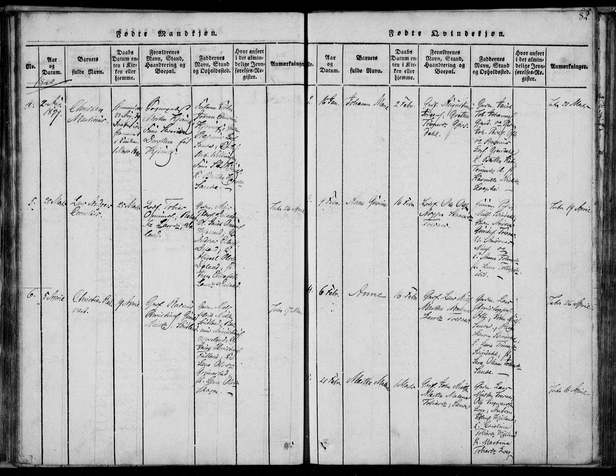 Herad sokneprestkontor, AV/SAK-1111-0018/F/Fa/Faa/L0003: Parish register (official) no. A 3, 1816-1844, p. 82