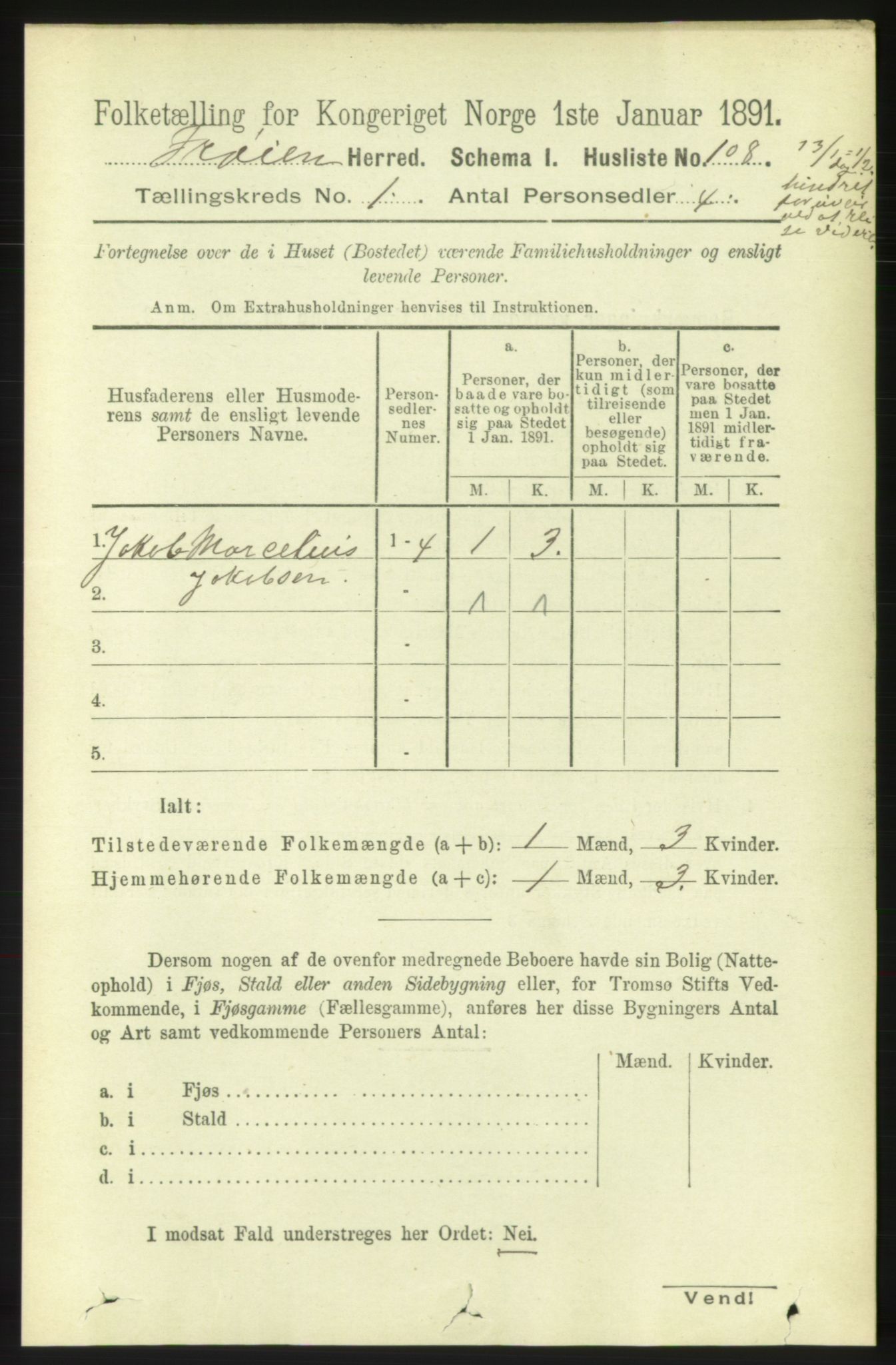 RA, 1891 census for 1619 Frøya, 1891, p. 135