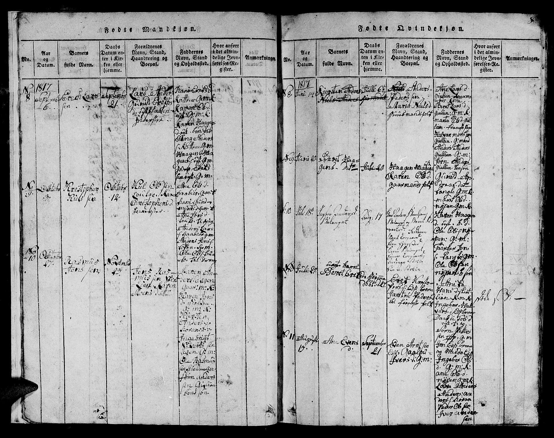 Ministerialprotokoller, klokkerbøker og fødselsregistre - Sør-Trøndelag, SAT/A-1456/613/L0393: Parish register (copy) no. 613C01, 1816-1886, p. 8