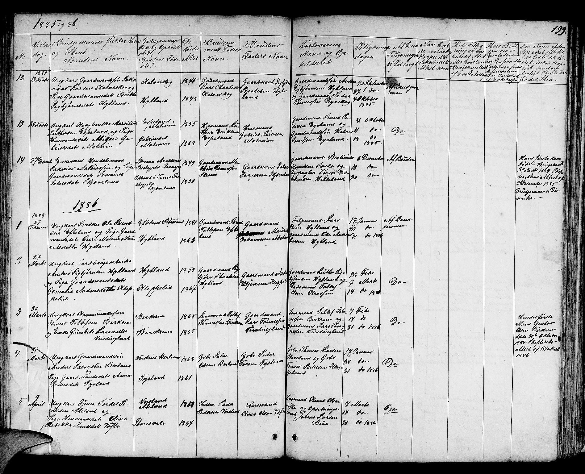 Helleland sokneprestkontor, SAST/A-101810: Parish register (copy) no. B 3, 1847-1886, p. 199