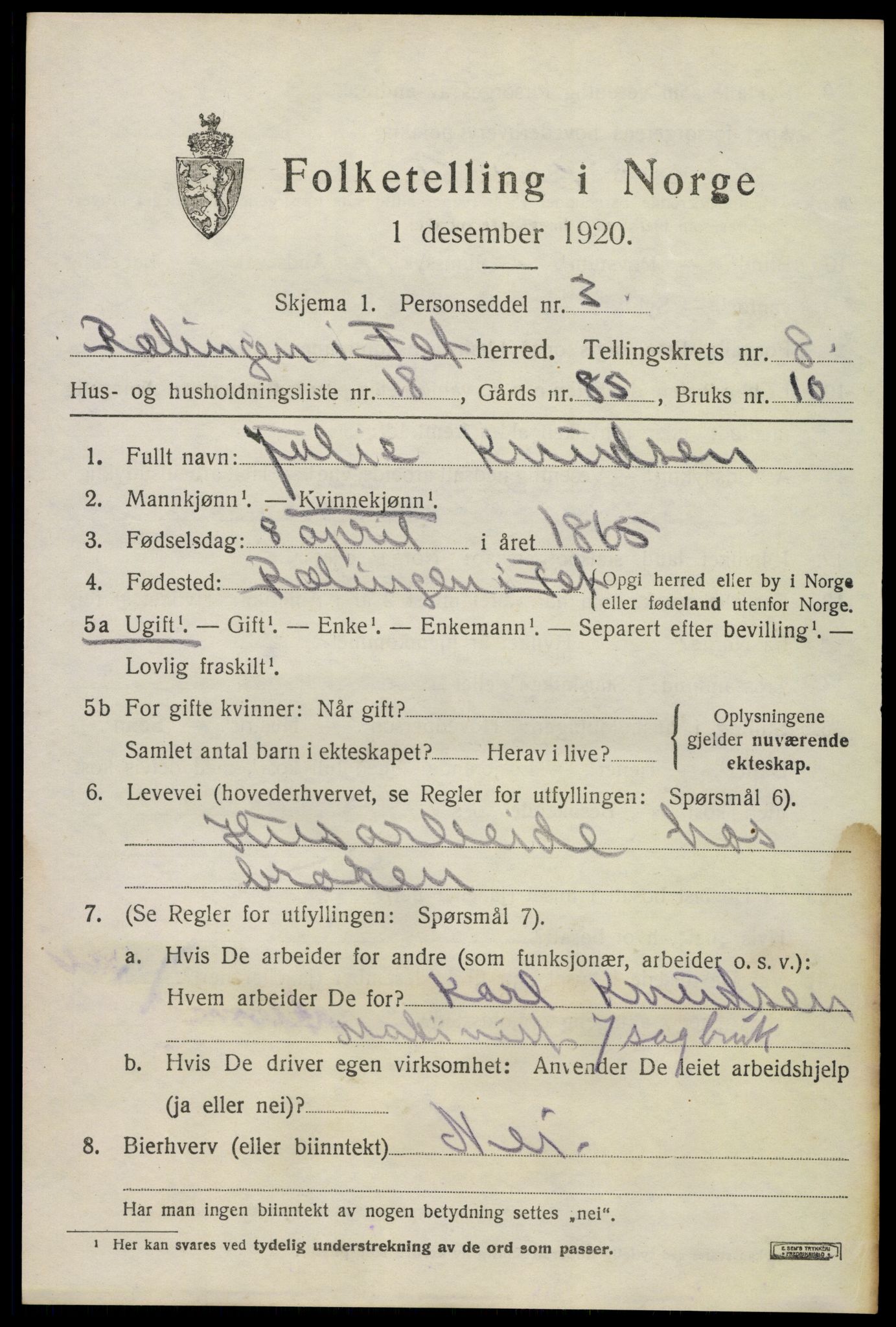 SAO, 1920 census for Fet, 1920, p. 8988