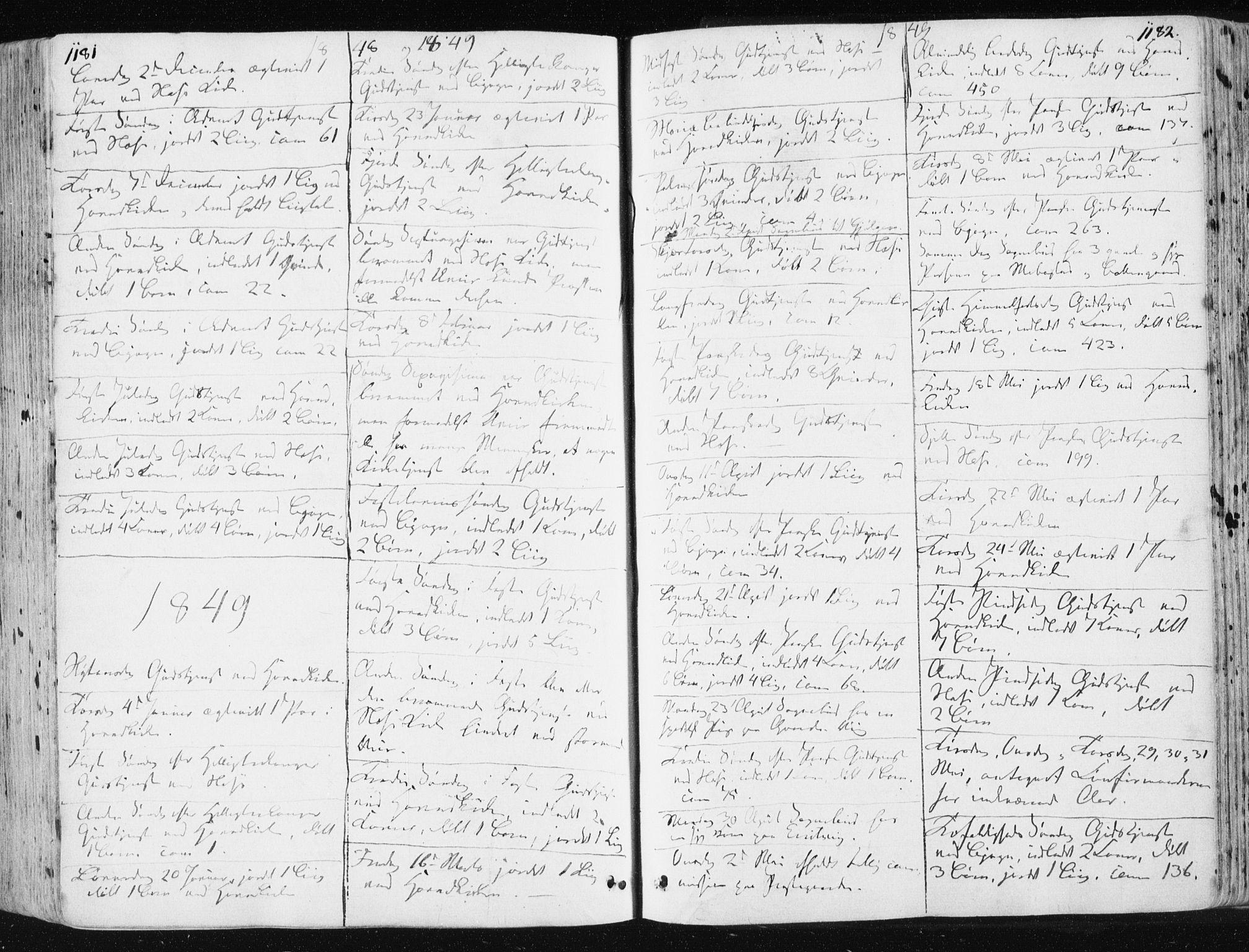Ministerialprotokoller, klokkerbøker og fødselsregistre - Sør-Trøndelag, SAT/A-1456/659/L0736: Parish register (official) no. 659A06, 1842-1856, p. 1181-1182