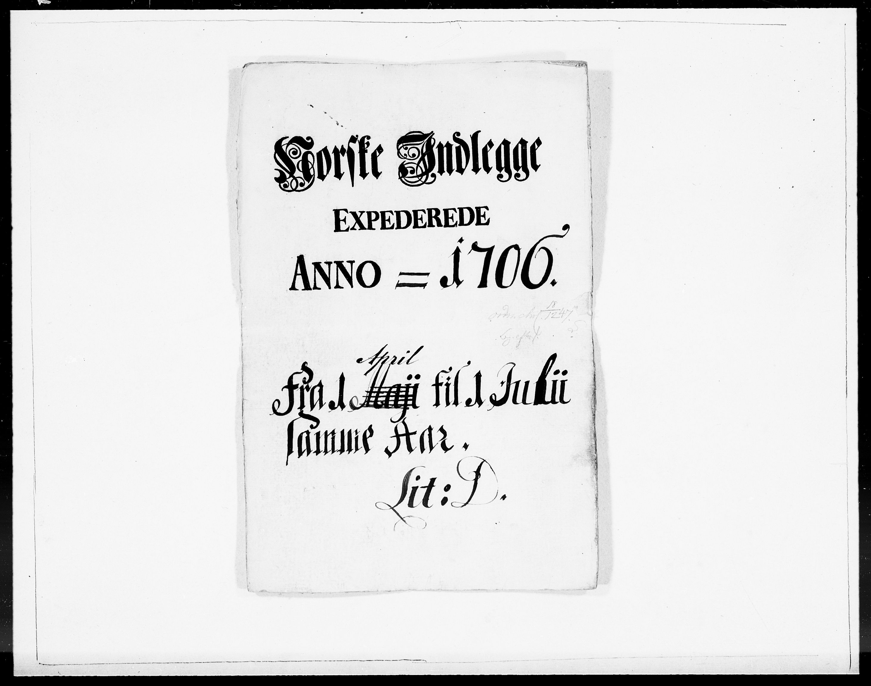 Danske Kanselli 1572-1799, AV/RA-EA-3023/F/Fc/Fcc/Fcca/L0060: Norske innlegg 1572-1799, Mgl. nov.-des., 1706, p. 183