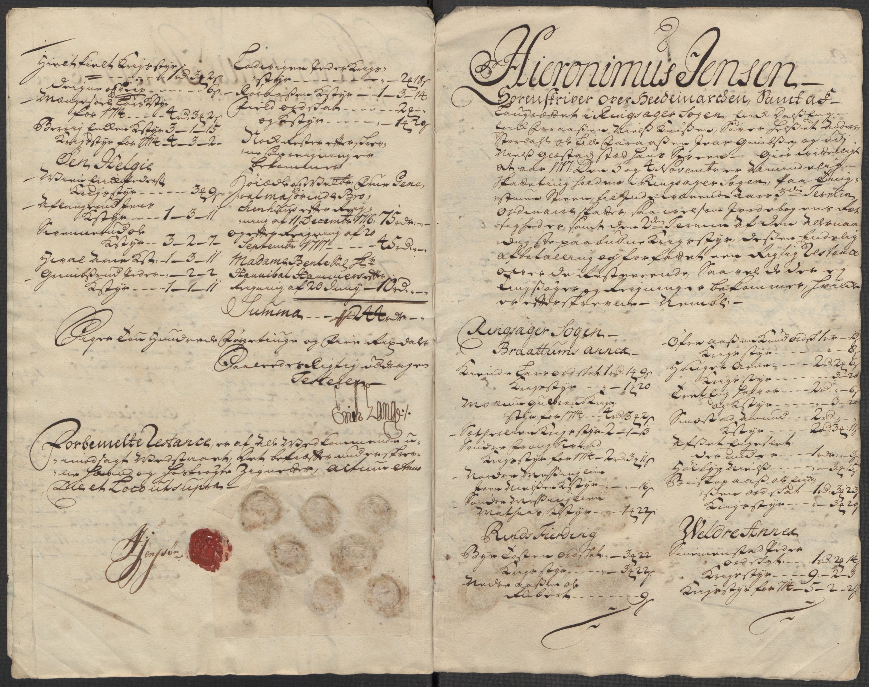 Rentekammeret inntil 1814, Reviderte regnskaper, Fogderegnskap, RA/EA-4092/R16/L1056: Fogderegnskap Hedmark, 1717, p. 422