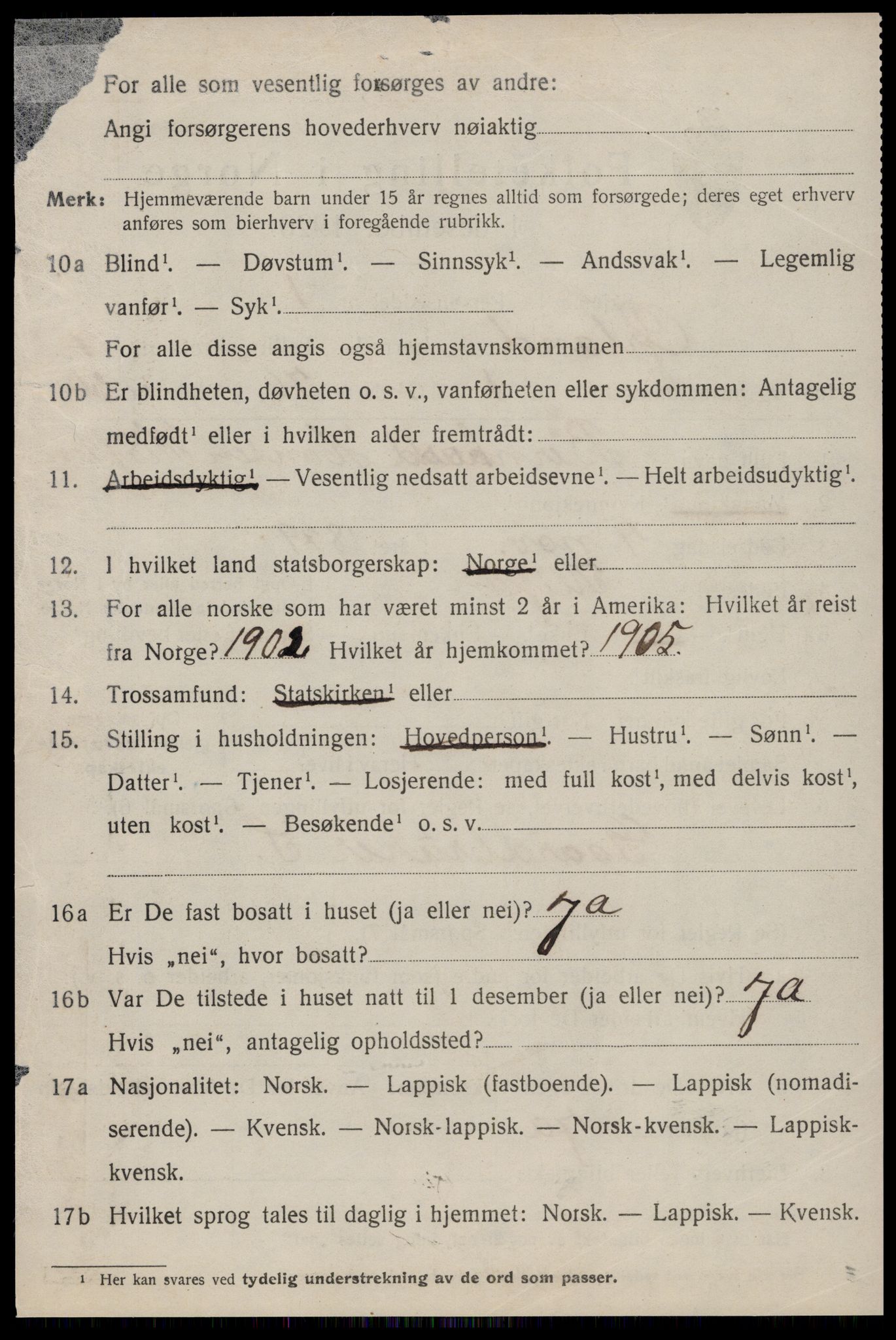 SAT, 1920 census for Ørland, 1920, p. 6094