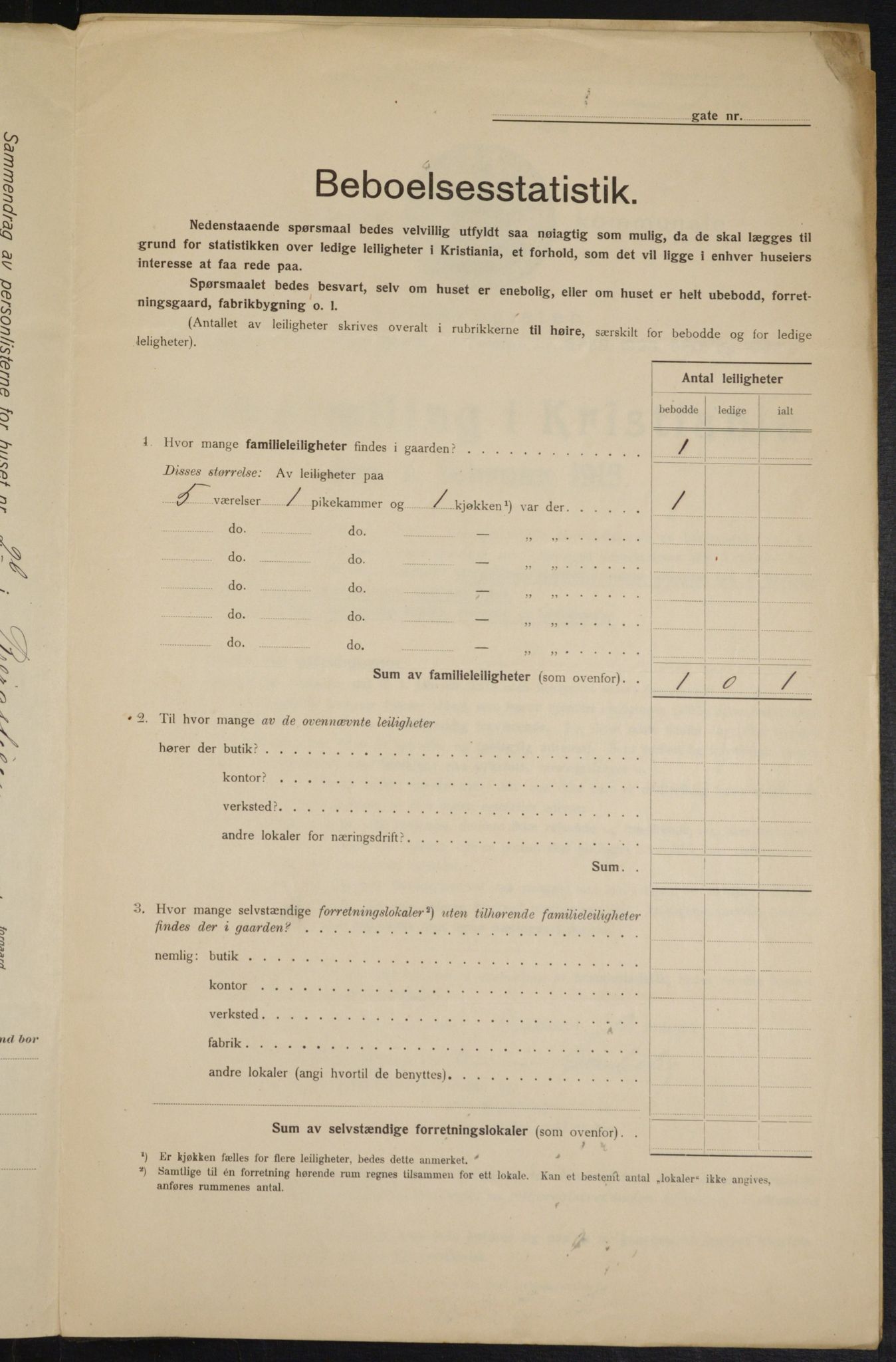 OBA, Municipal Census 1915 for Kristiania, 1915, p. 4375