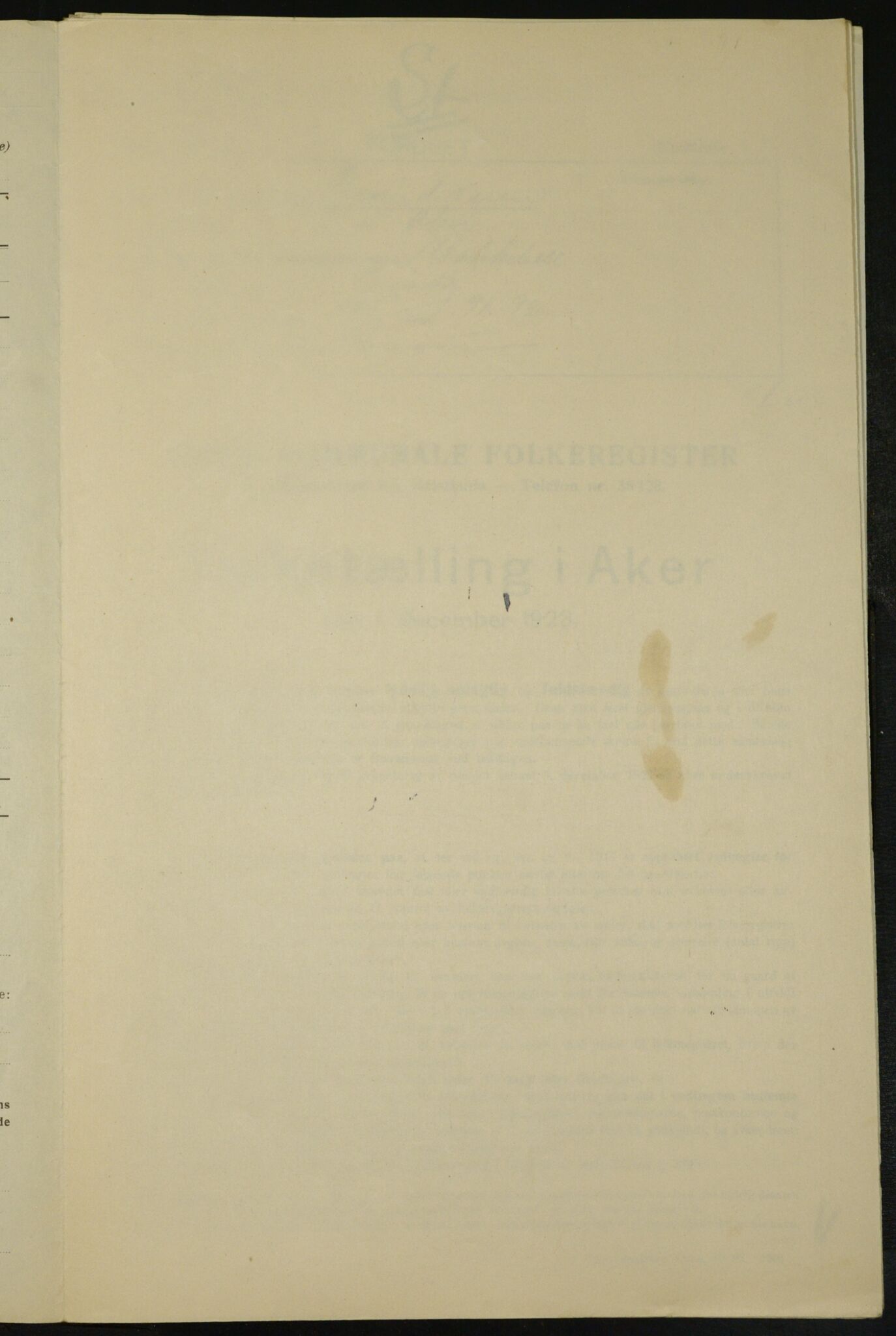 , Municipal Census 1923 for Aker, 1923, p. 25097