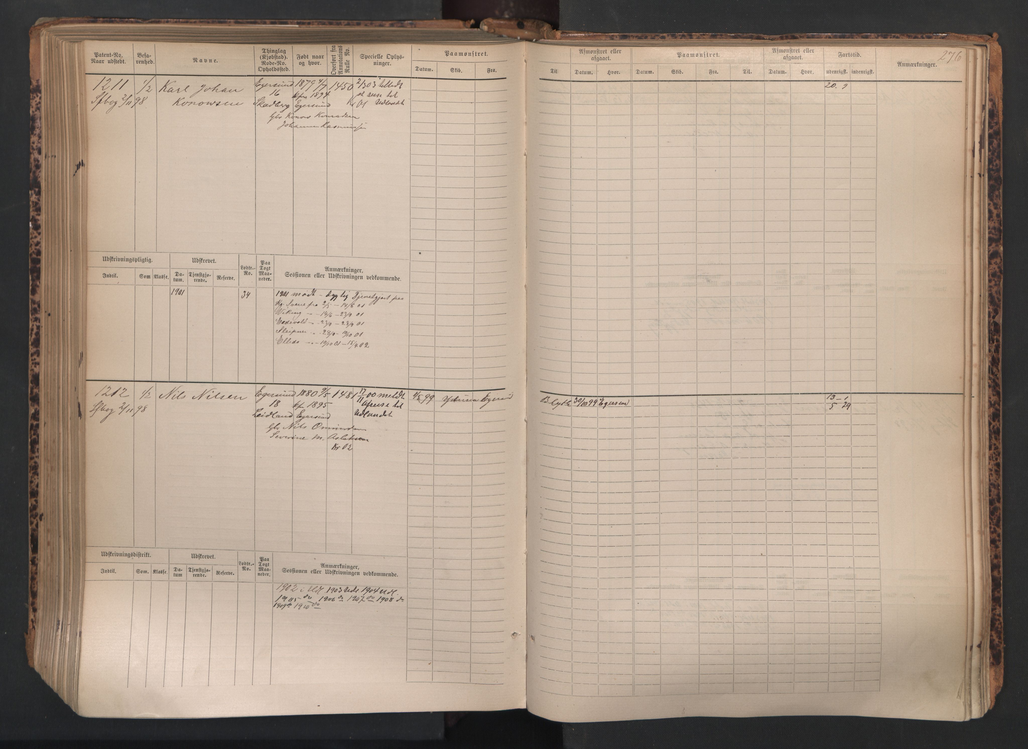 Egersund mønstringskrets, AV/SAK-2031-0019/F/Fb/L0002: Hovedrulle nr 667-1330, O-4, 1880-1940, p. 277