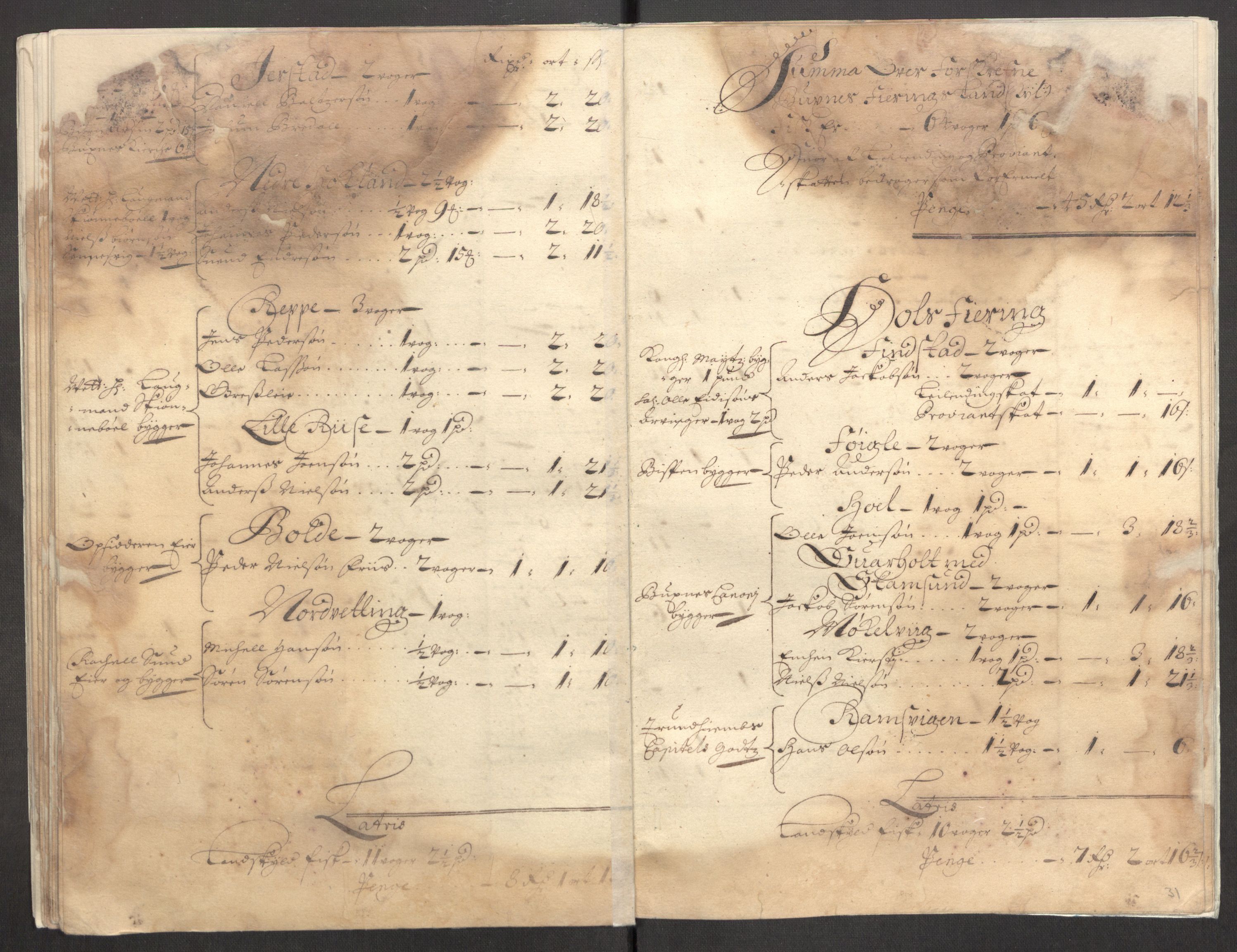 Rentekammeret inntil 1814, Reviderte regnskaper, Fogderegnskap, AV/RA-EA-4092/R67/L4678: Fogderegnskap Vesterålen, Andenes og Lofoten, 1696-1708, p. 405