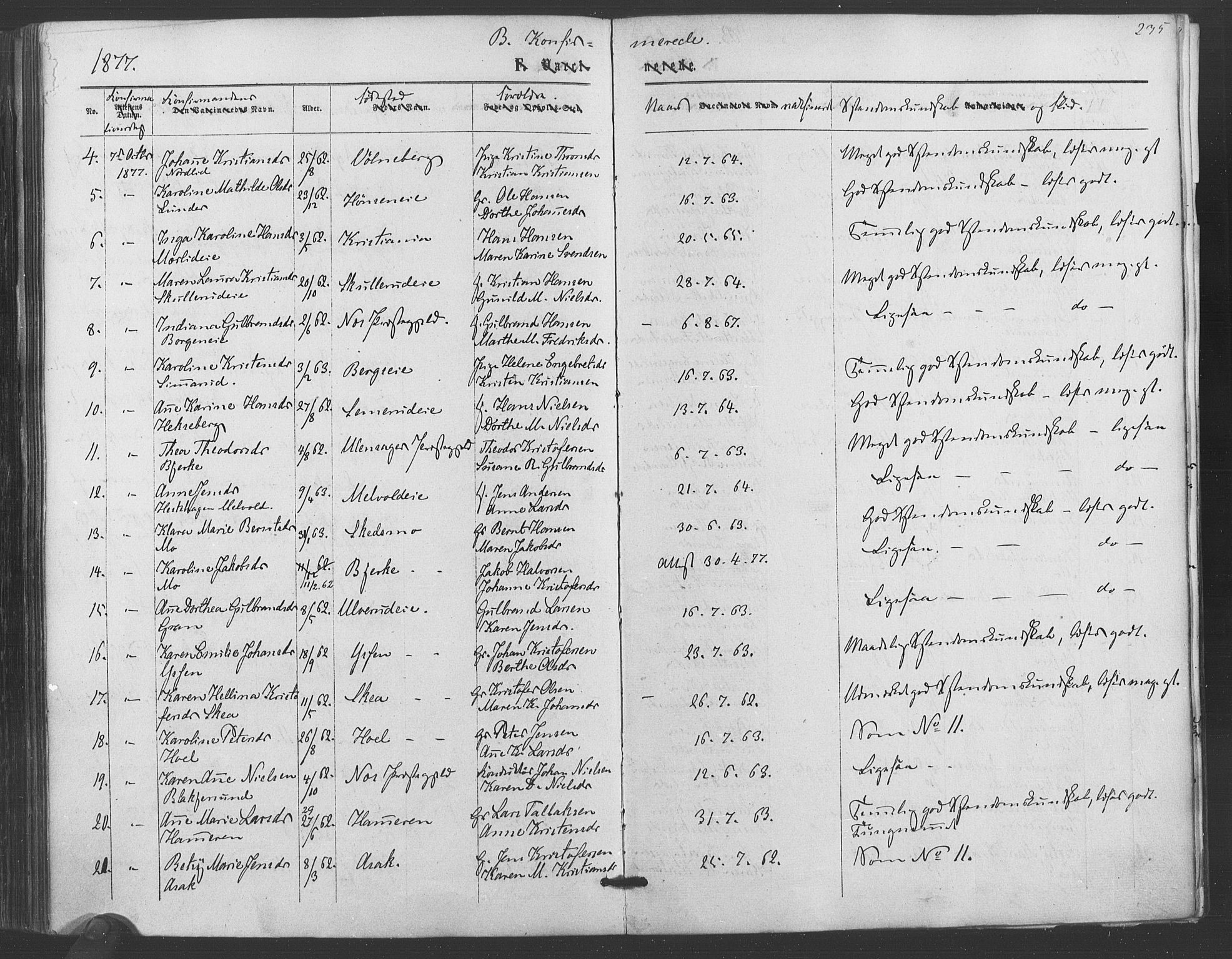 Sørum prestekontor Kirkebøker, AV/SAO-A-10303/F/Fa/L0006: Parish register (official) no. I 6, 1864-1877, p. 235