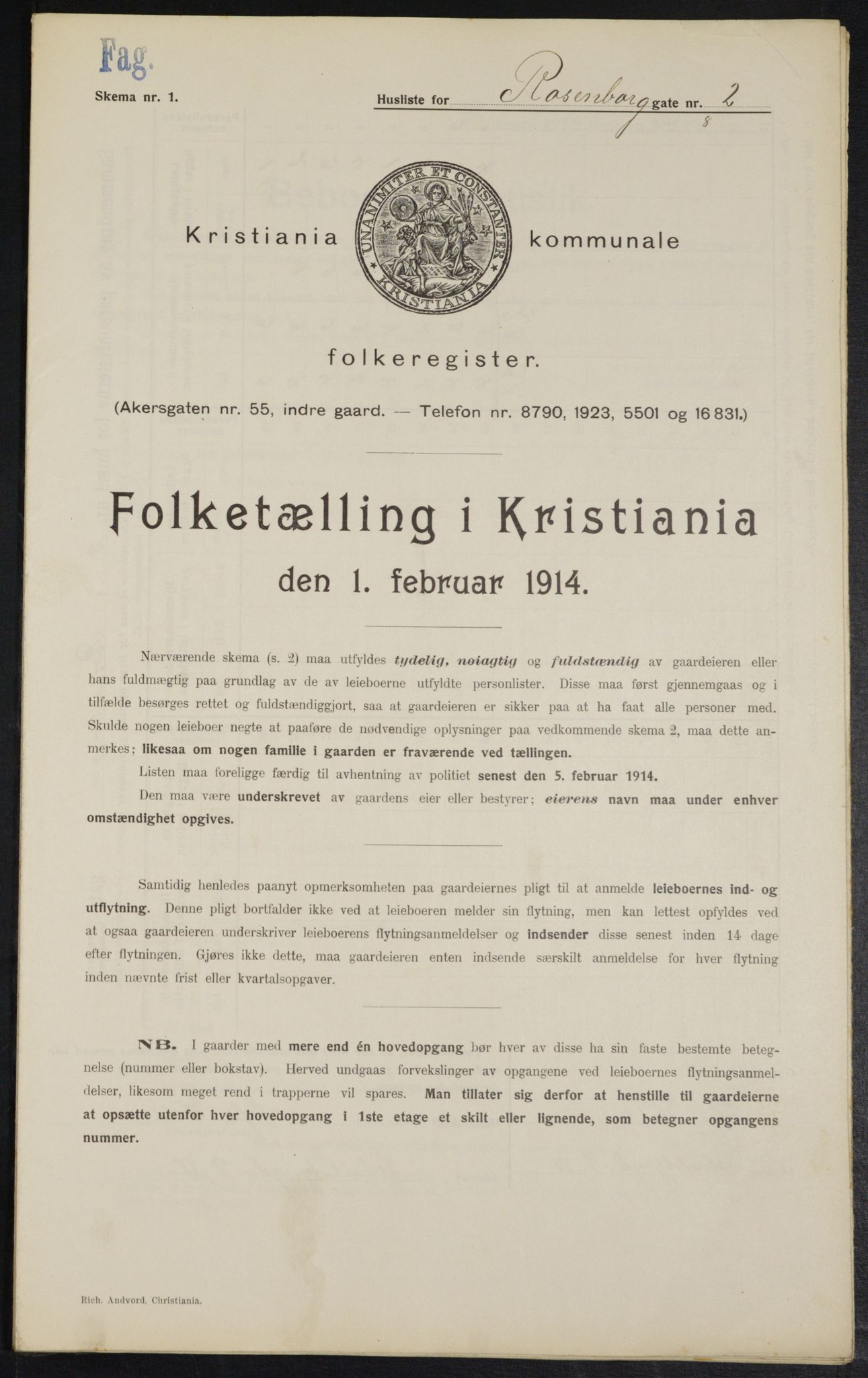 OBA, Municipal Census 1914 for Kristiania, 1914, p. 83301