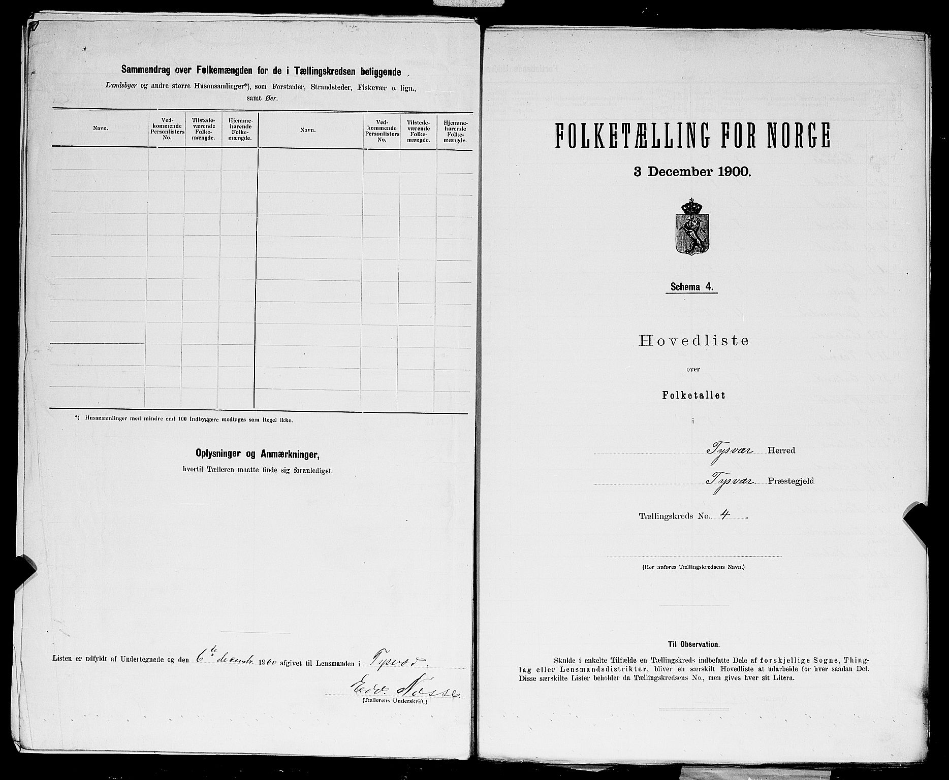 SAST, 1900 census for Tysvær, 1900, p. 20