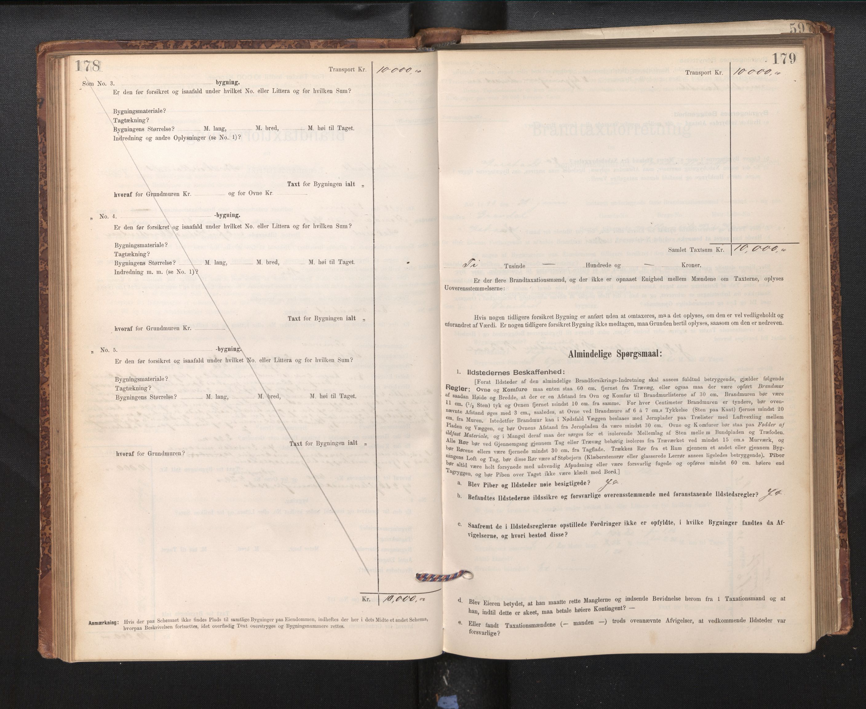 Lensmannen i Årstad, AV/SAB-A-36201/0012/L0011: Branntakstprotokoll,skjematakst, 1895-1901, p. 178-179