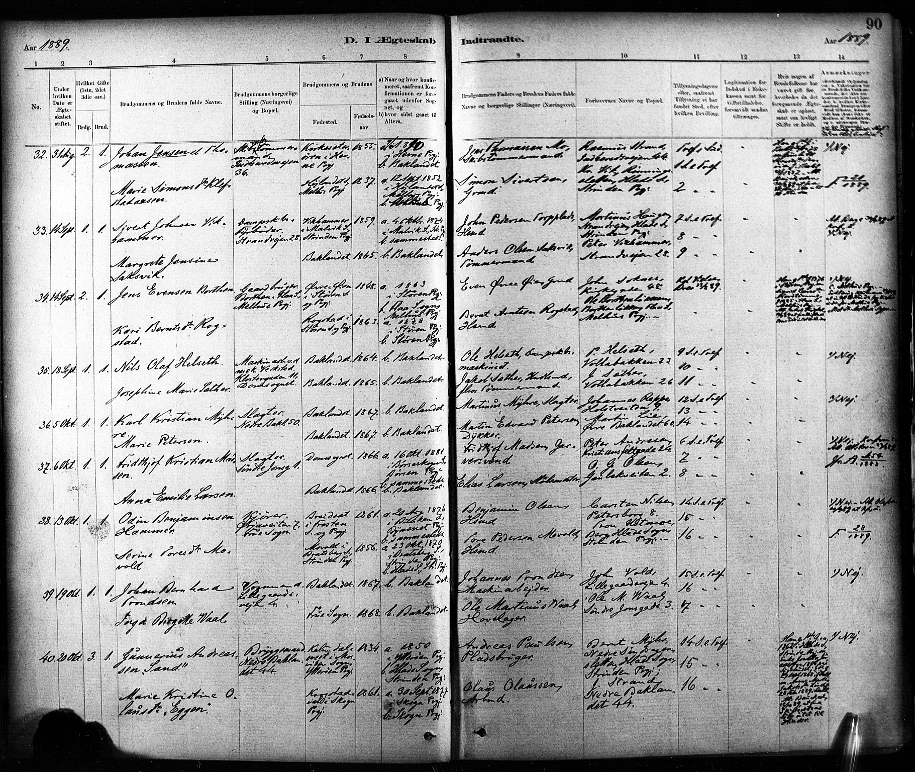 Ministerialprotokoller, klokkerbøker og fødselsregistre - Sør-Trøndelag, AV/SAT-A-1456/604/L0189: Parish register (official) no. 604A10, 1878-1892, p. 90