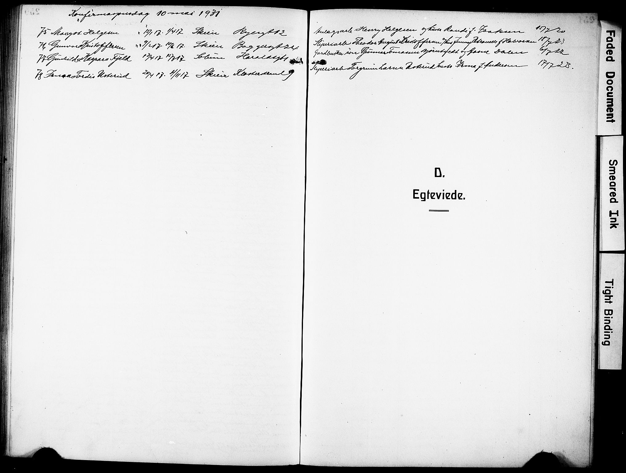 Skien kirkebøker, SAKO/A-302/G/Ga/L0010: Parish register (copy) no. 10, 1920-1931