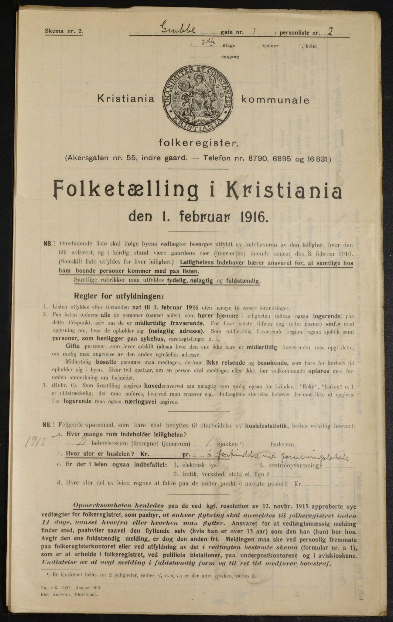 OBA, Municipal Census 1916 for Kristiania, 1916, p. 30728