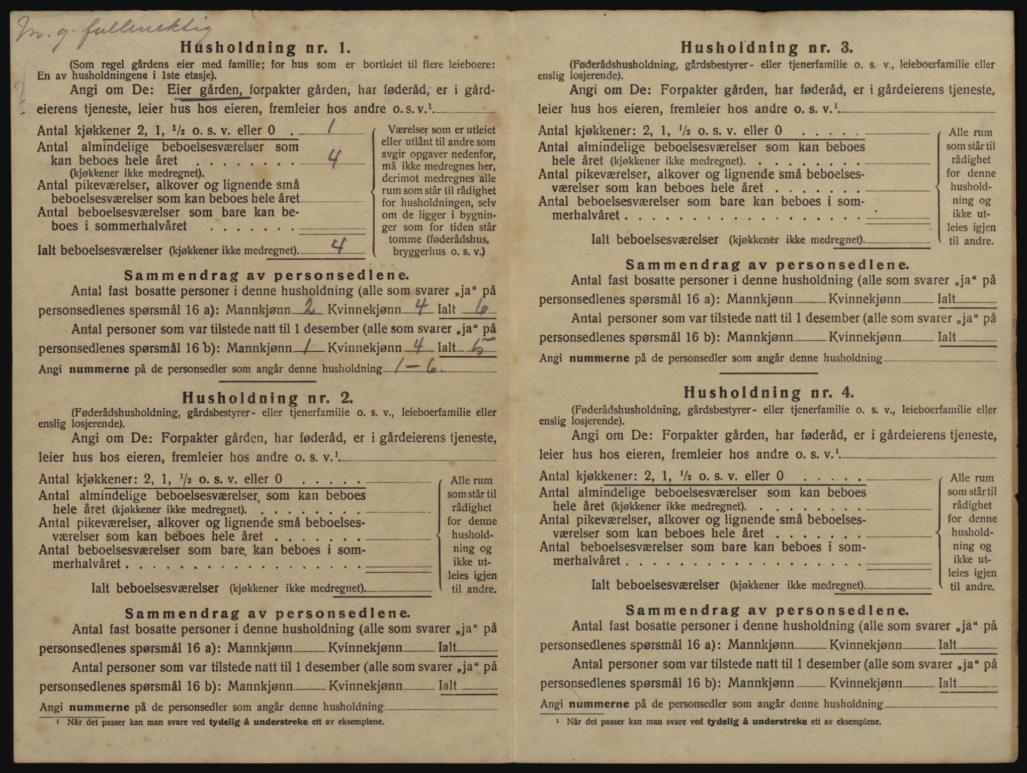 SAO, 1920 census for Bærum, 1920, p. 111