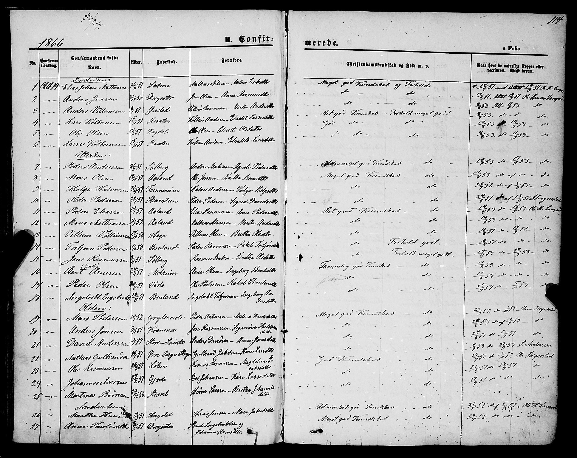 Innvik sokneprestembete, SAB/A-80501: Parish register (official) no. A 6, 1865-1878, p. 114