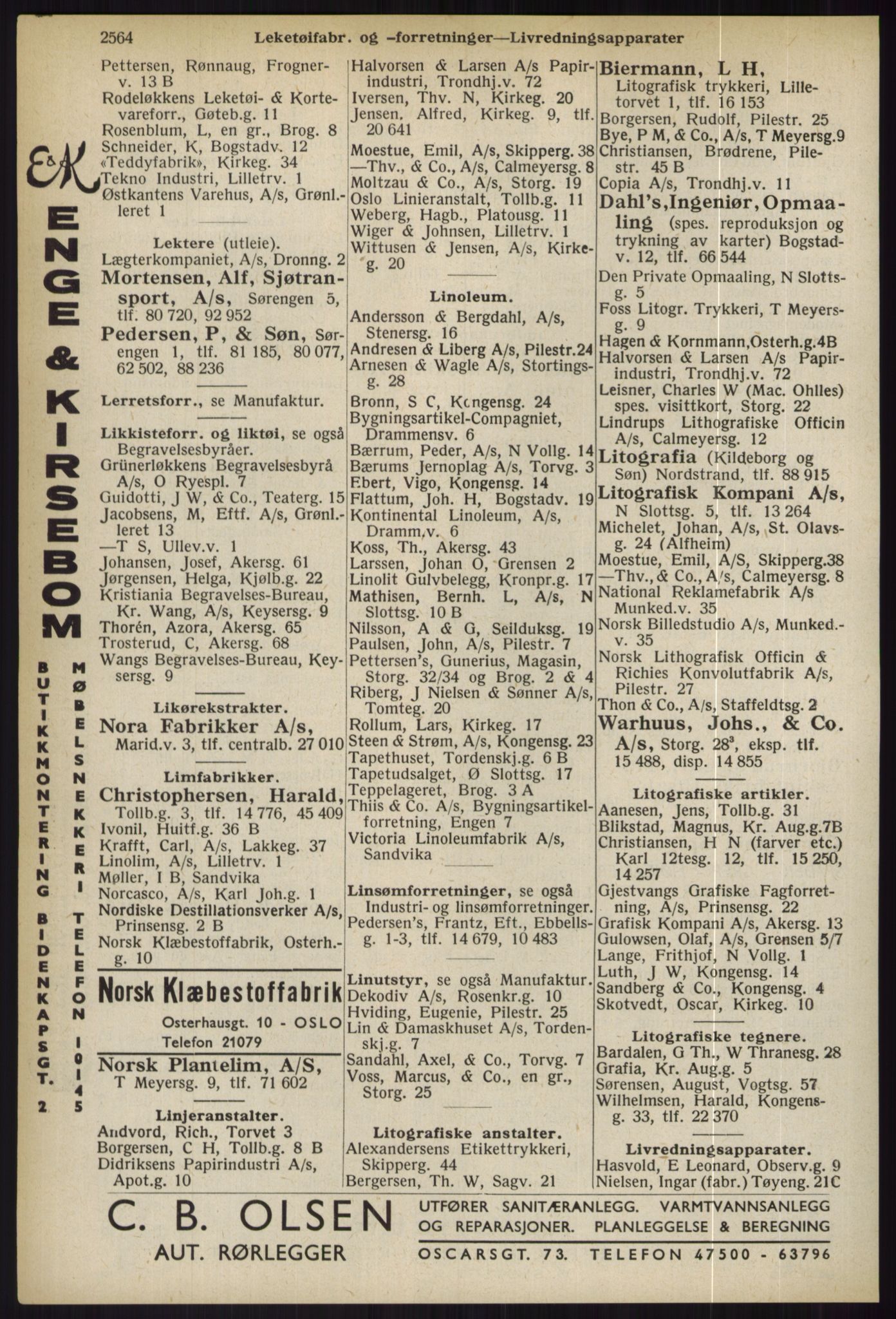 Kristiania/Oslo adressebok, PUBL/-, 1936, p. 2564