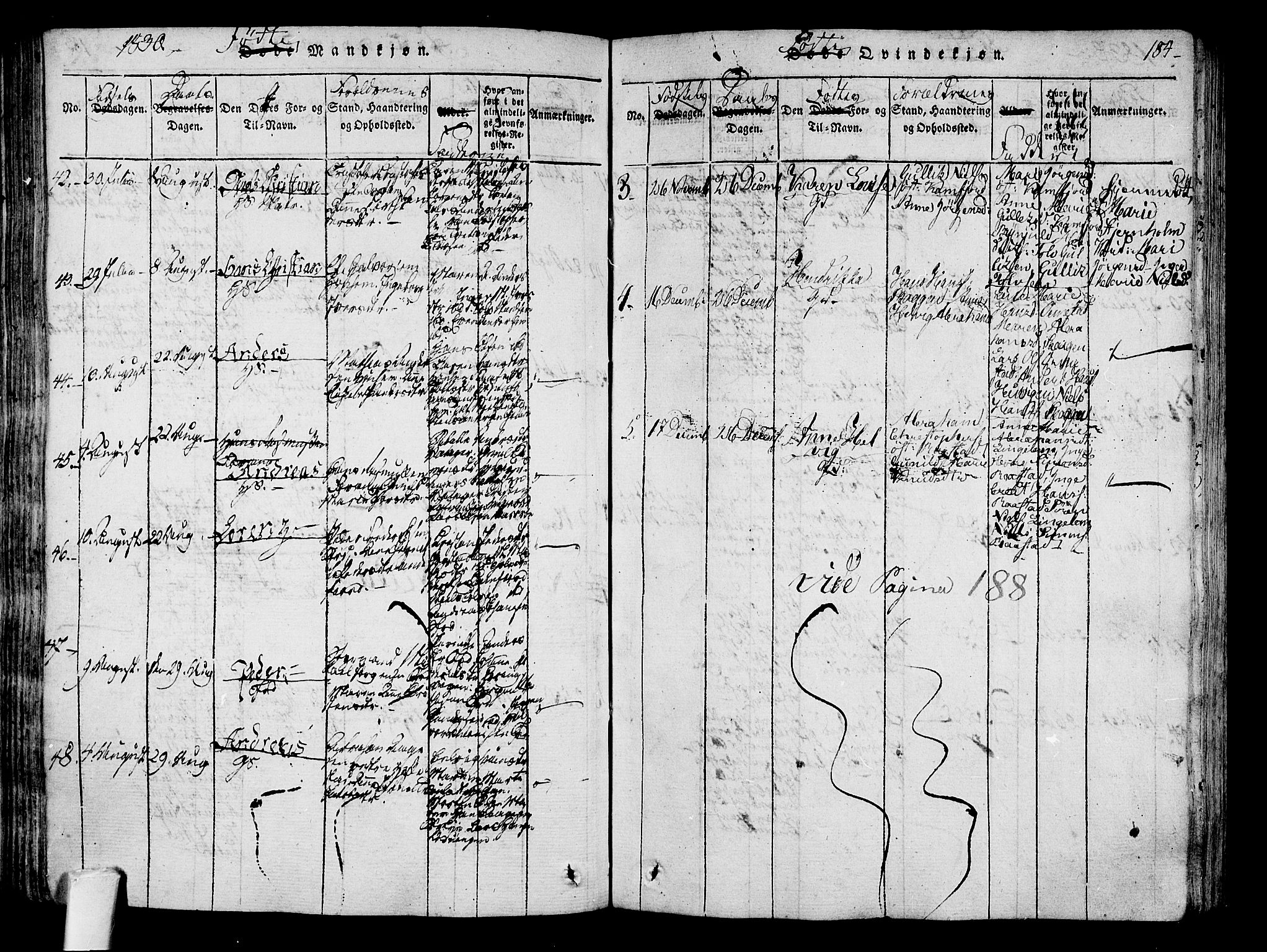 Sandar kirkebøker, AV/SAKO-A-243/F/Fa/L0004: Parish register (official) no. 4, 1814-1832, p. 184