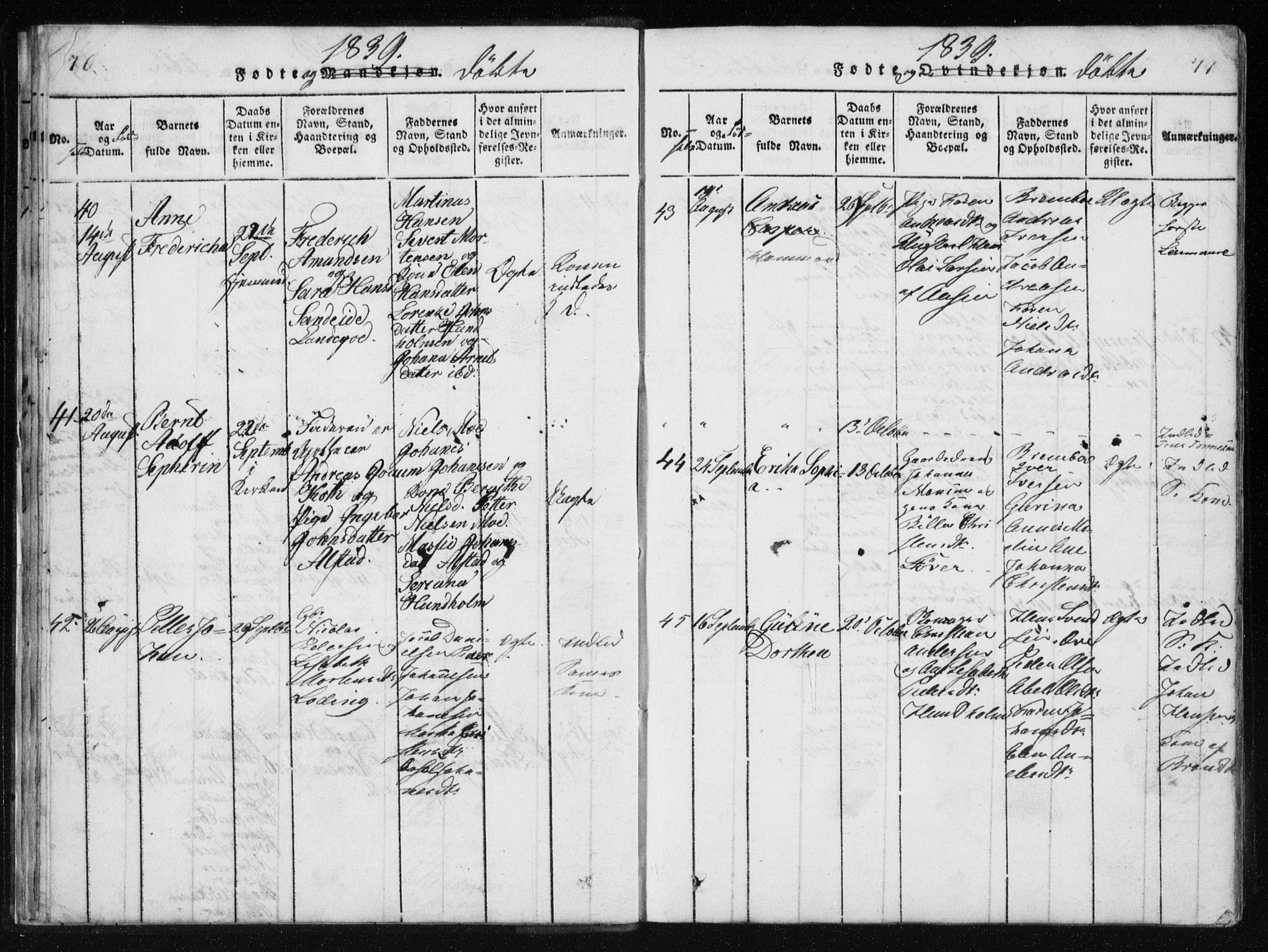 Ministerialprotokoller, klokkerbøker og fødselsregistre - Nordland, AV/SAT-A-1459/801/L0027: Parish register (copy) no. 801C02, 1835-1845, p. 70-71