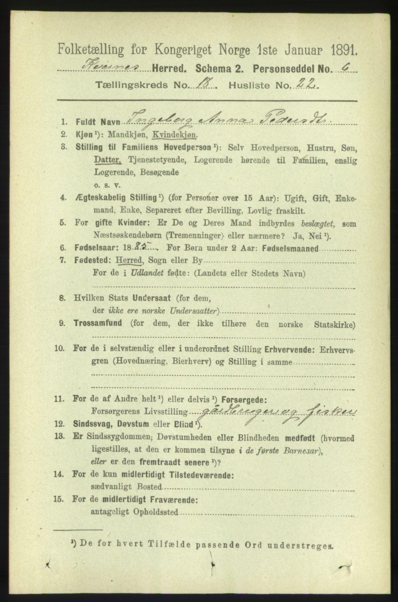 RA, 1891 census for 1553 Kvernes, 1891, p. 7904