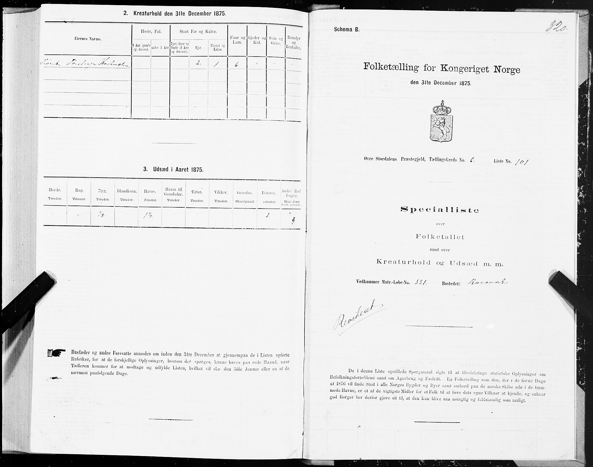 SAT, 1875 census for 1711P Øvre Stjørdal, 1875, p. 3320