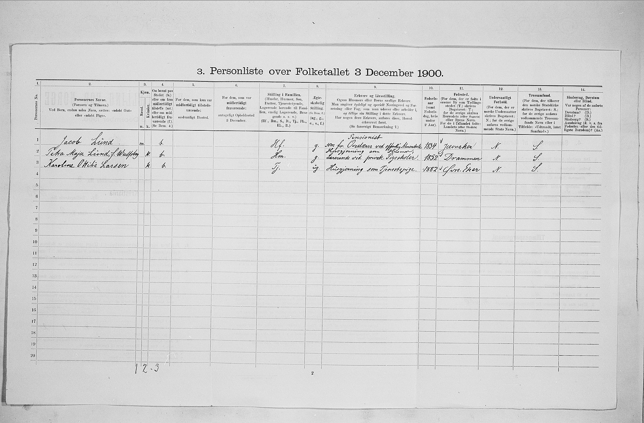 SAO, 1900 census for Kristiania, 1900, p. 42242