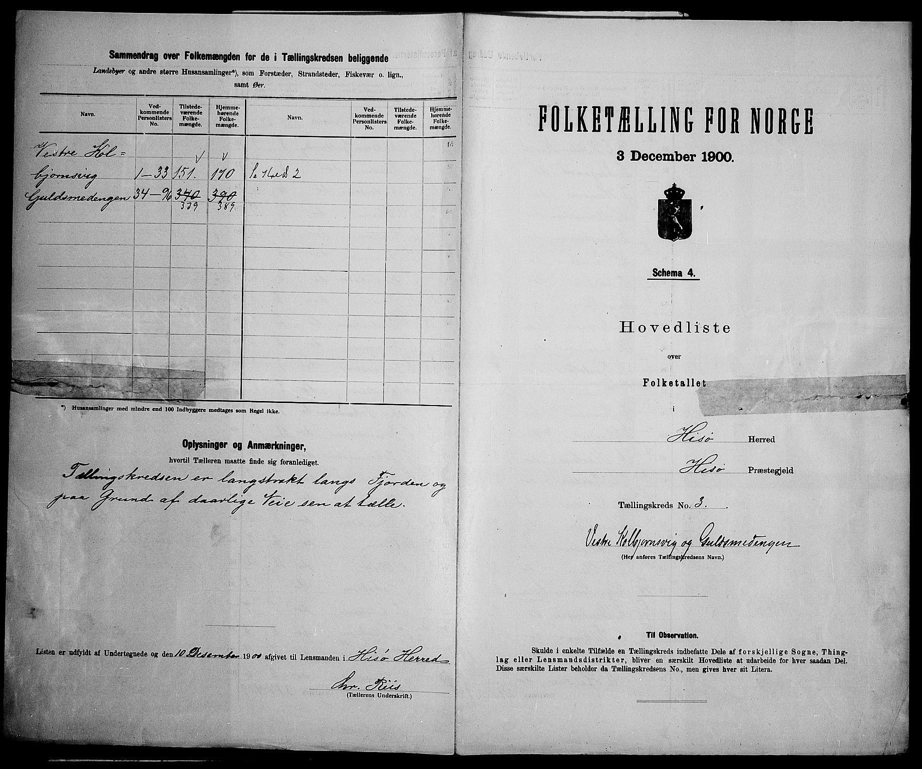 SAK, 1900 census for Hisøy, 1900, p. 18