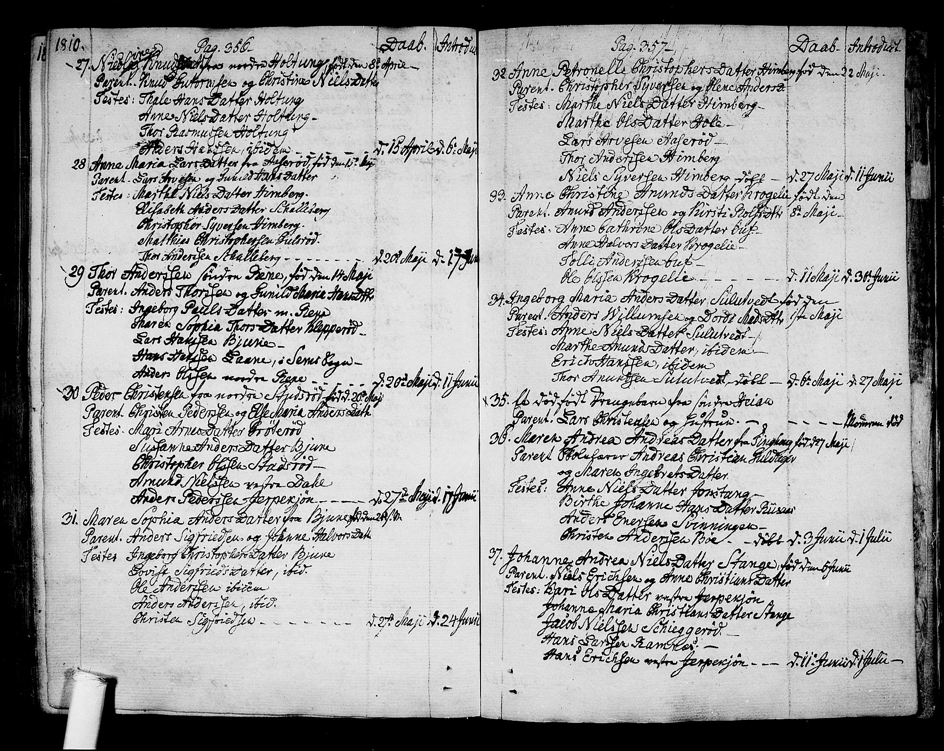 Ramnes kirkebøker, SAKO/A-314/F/Fa/L0003: Parish register (official) no. I 3, 1790-1813, p. 356-357